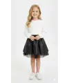 8-12 Yaş Dantelli Deri Etek