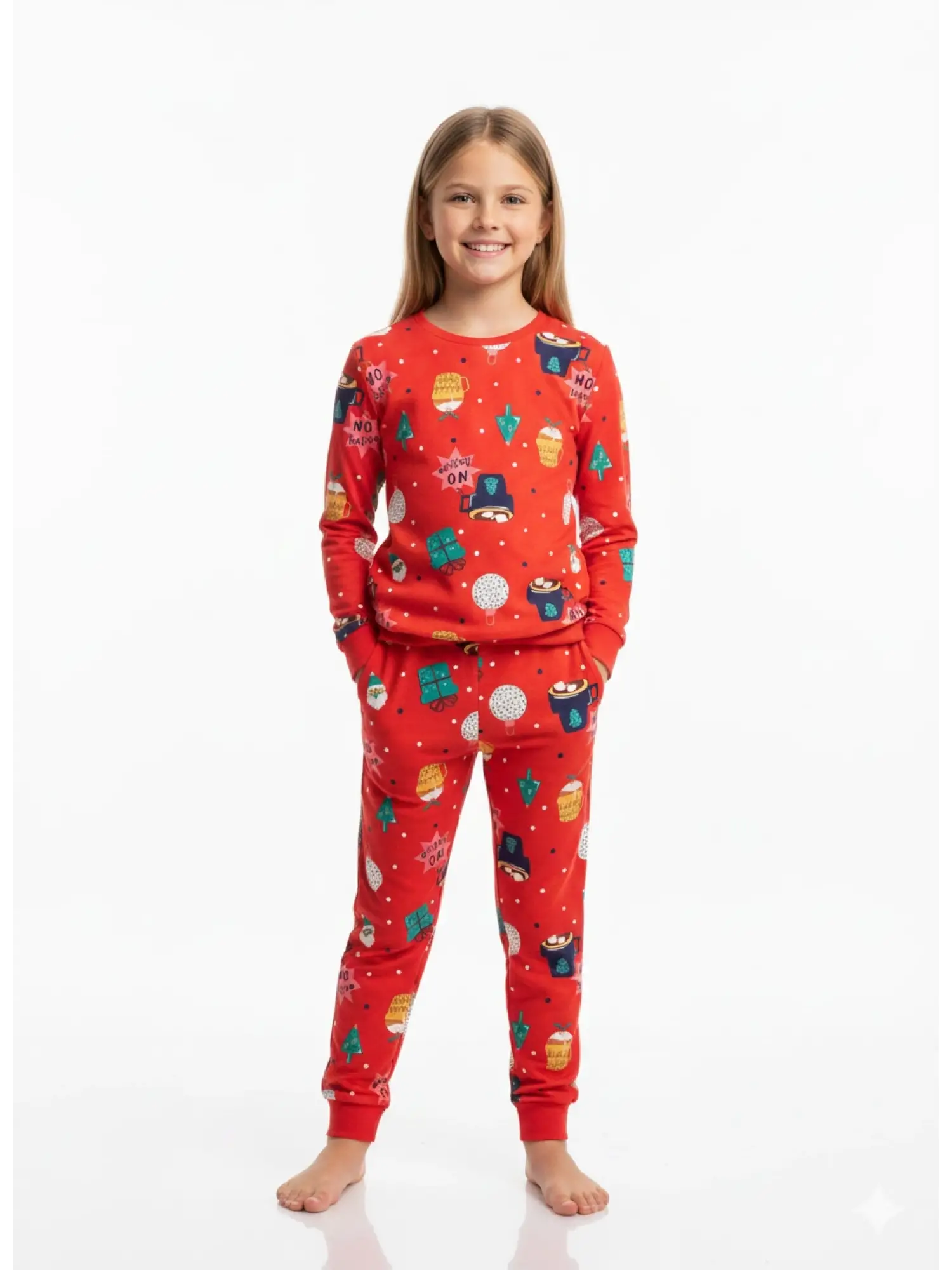 1-13 Yaş Kız Yılbaşı Pijama Takımı