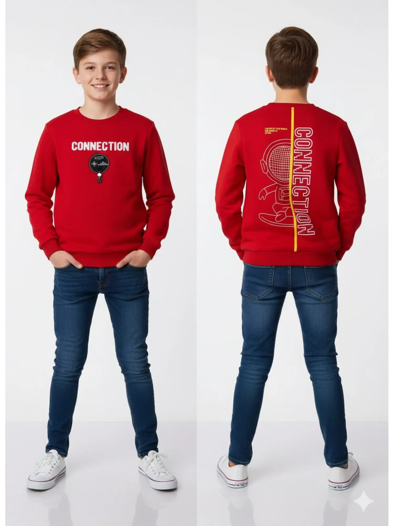 10-13 Yaş Kırmızı Connection Sweat