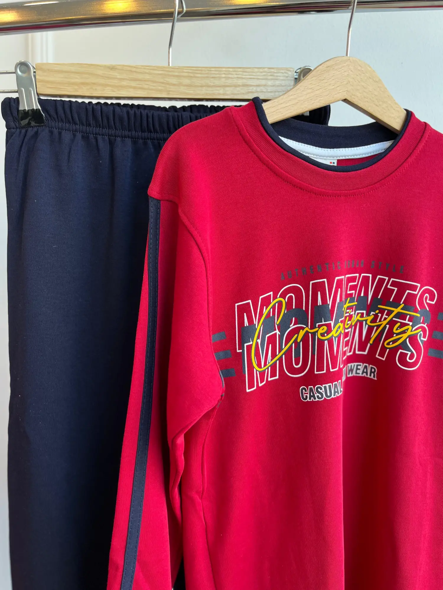 11-15 Yaş Bordo Yazılı Pijama Takımı