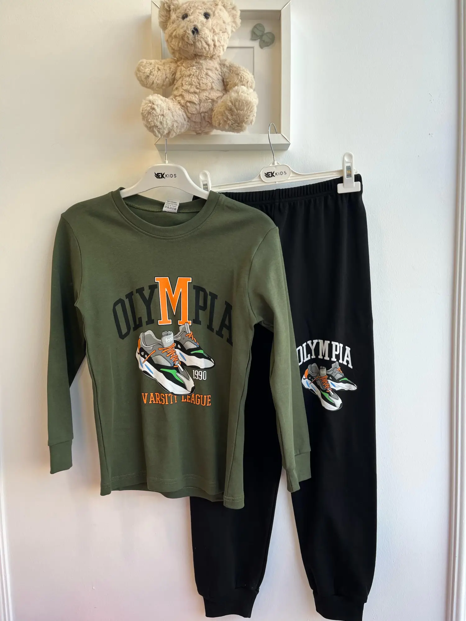 11-15 Yaş Haki Pijama Takımı