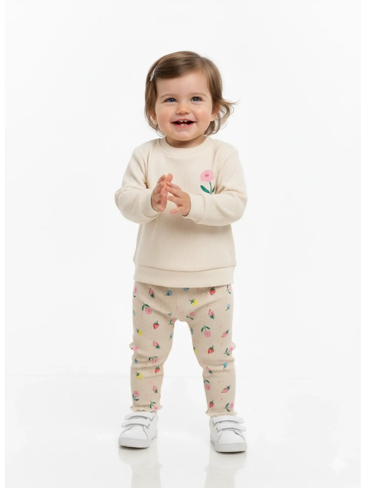 12 Ay 4 Yaş Krem Çiçekli Takım