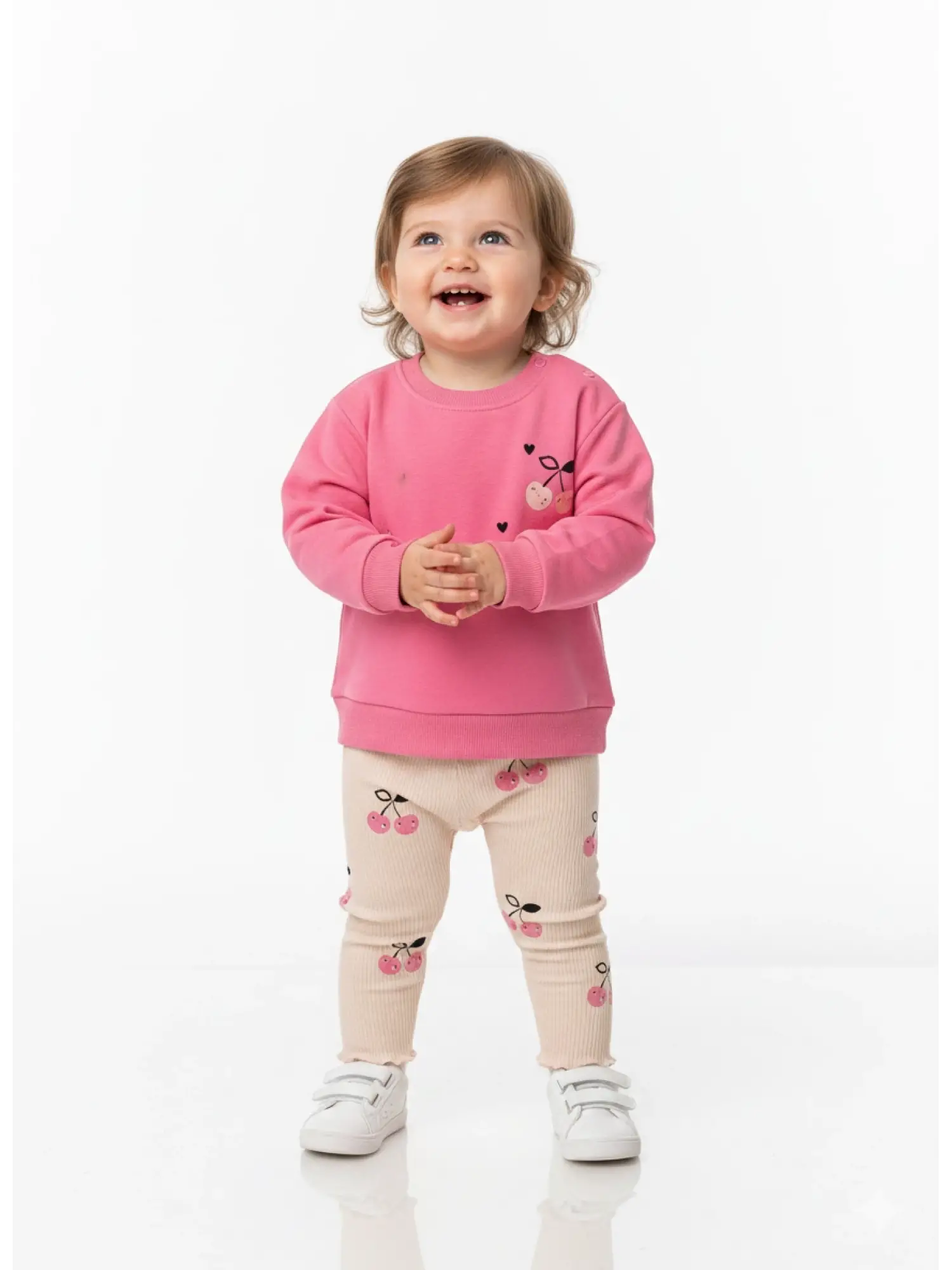 12 Ay 4 Yaş Pembe Kiraz Desenli Takım