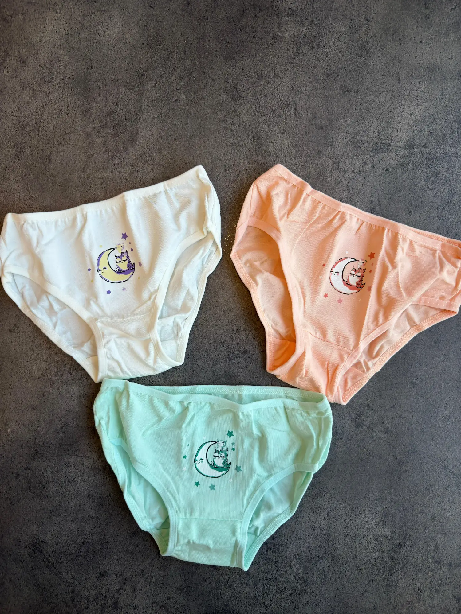 2-13 Yaş 3Lü Ay Desenli Külot