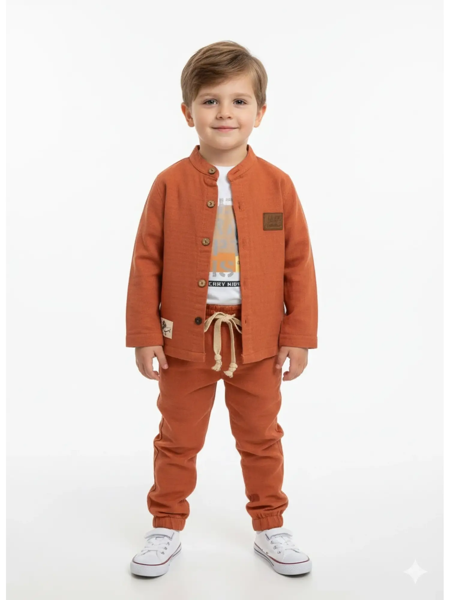 2-5 Yaş Kiremit Müslin 3lü Takım