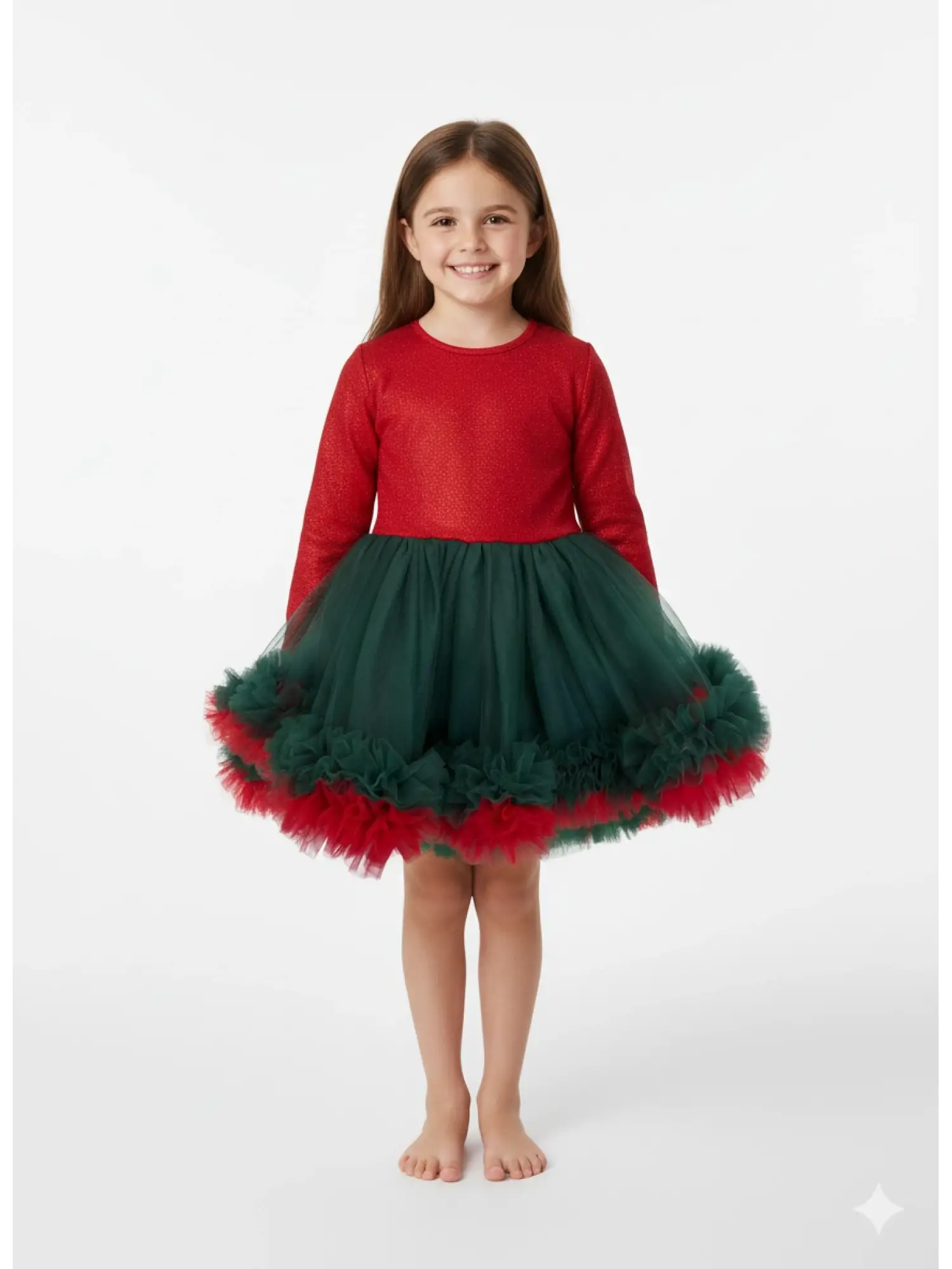 2-5 Yaş Tütülü Yılbaşı Elbisesi