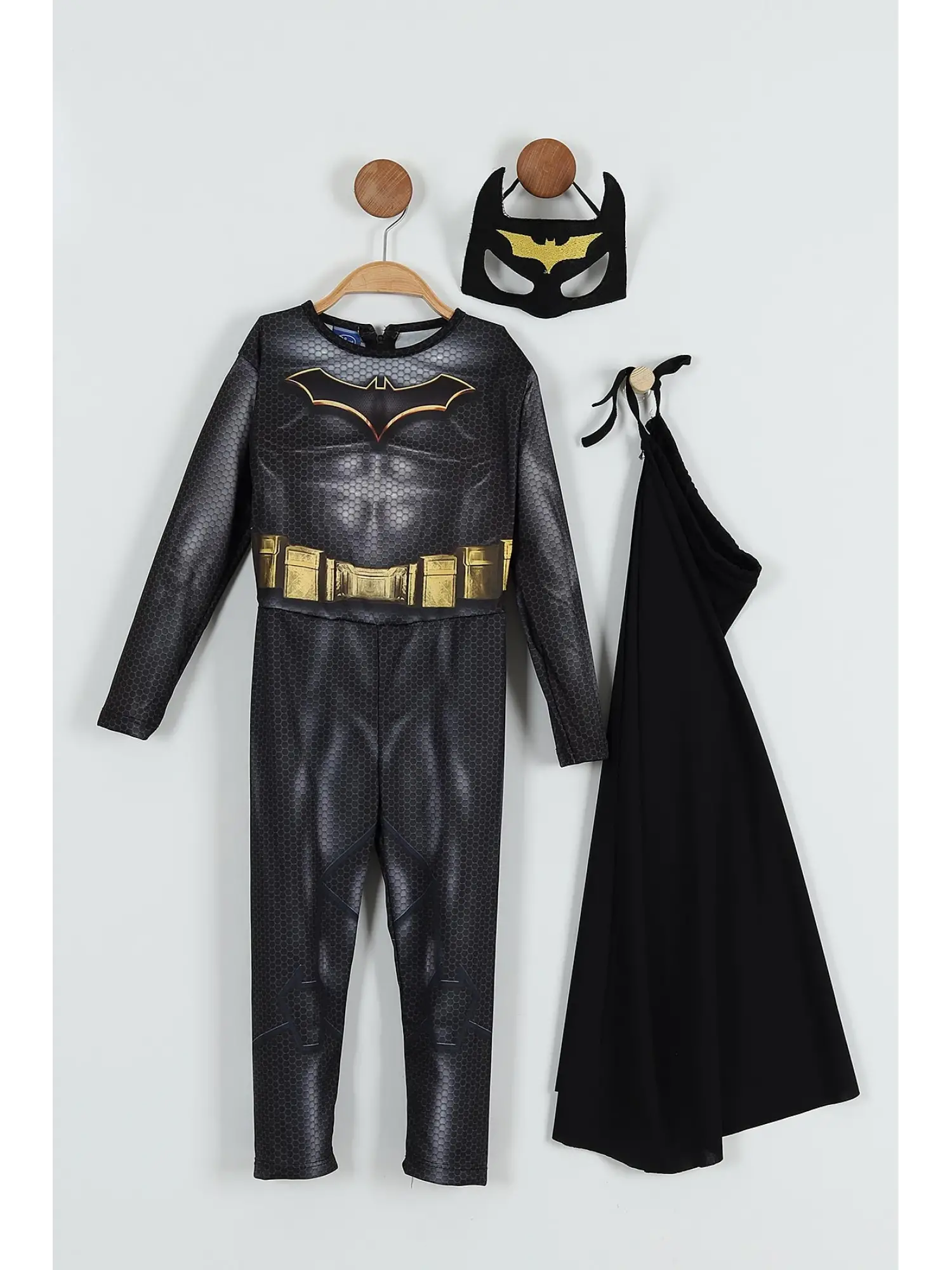 2-8 Yaş Batman Kostüm Maskeli Pelerinli Siyah