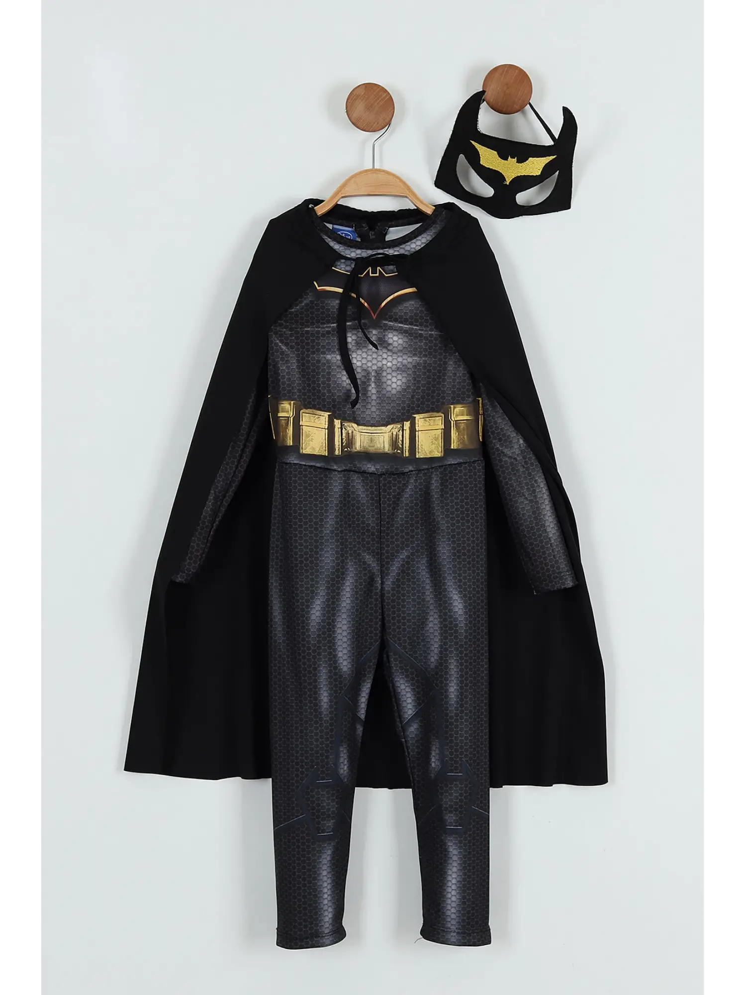 2-8 Yaş Batman Kostüm Maskeli Pelerinli Siyah