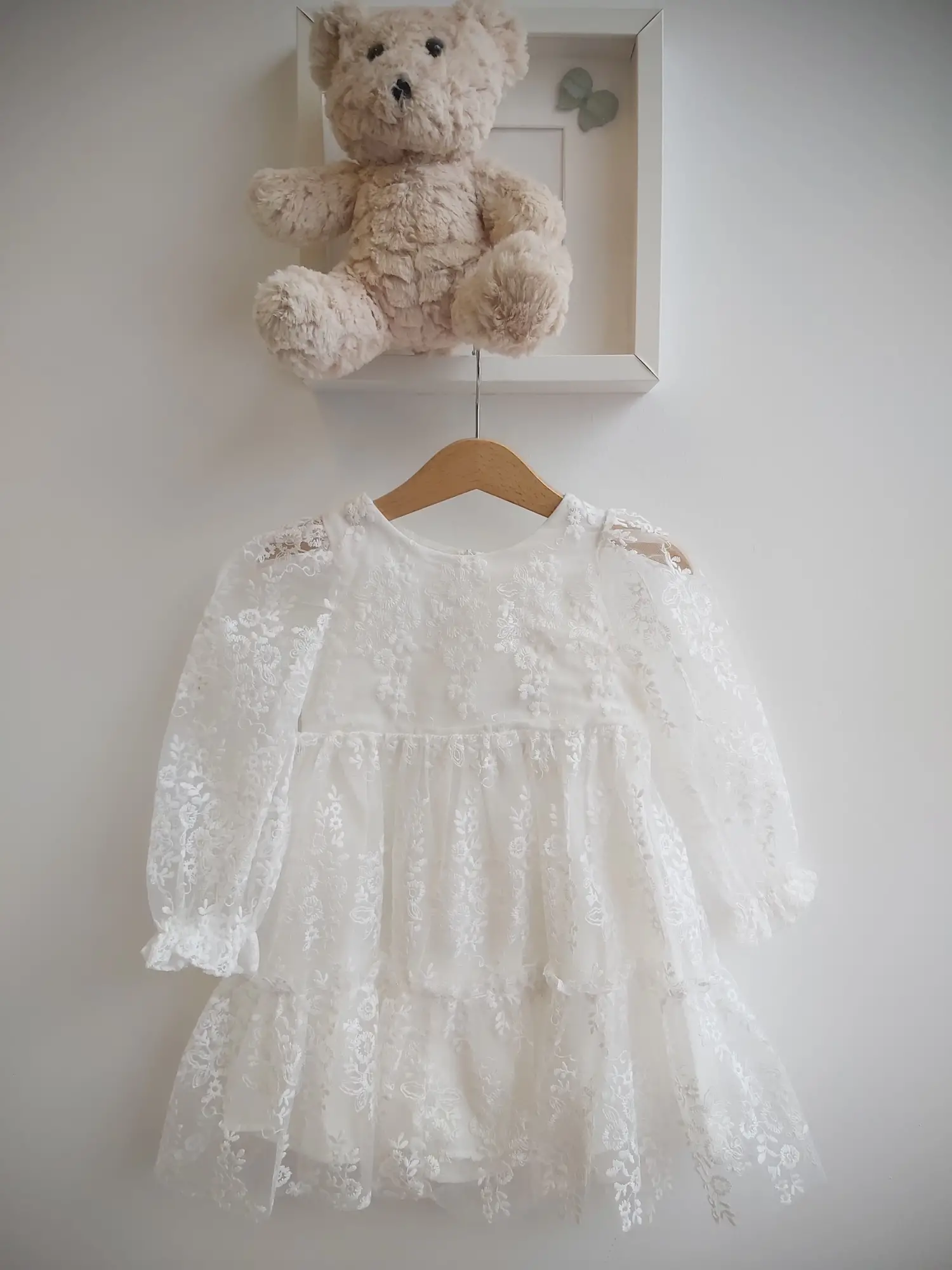 2-8 Yaş Beyaz Dantel Elbise