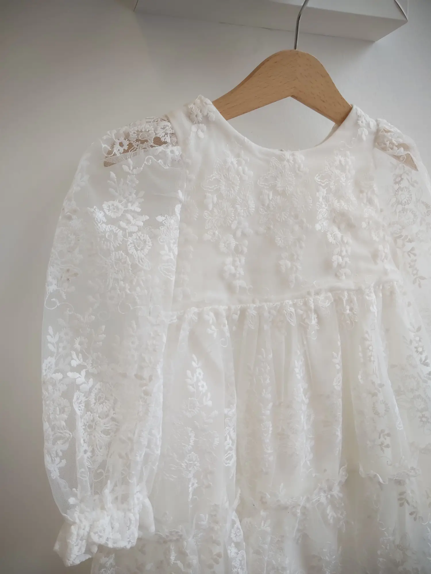 2-8 Yaş Beyaz Dantel Elbise