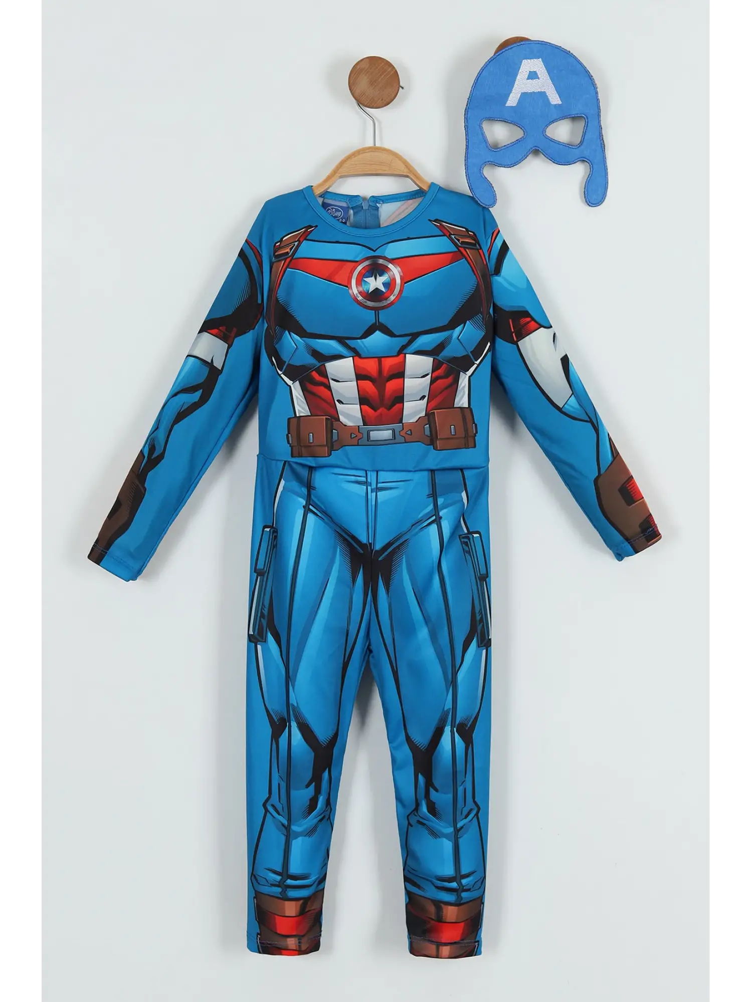 2-8 Yaş Captan America Kostüm Maskeli