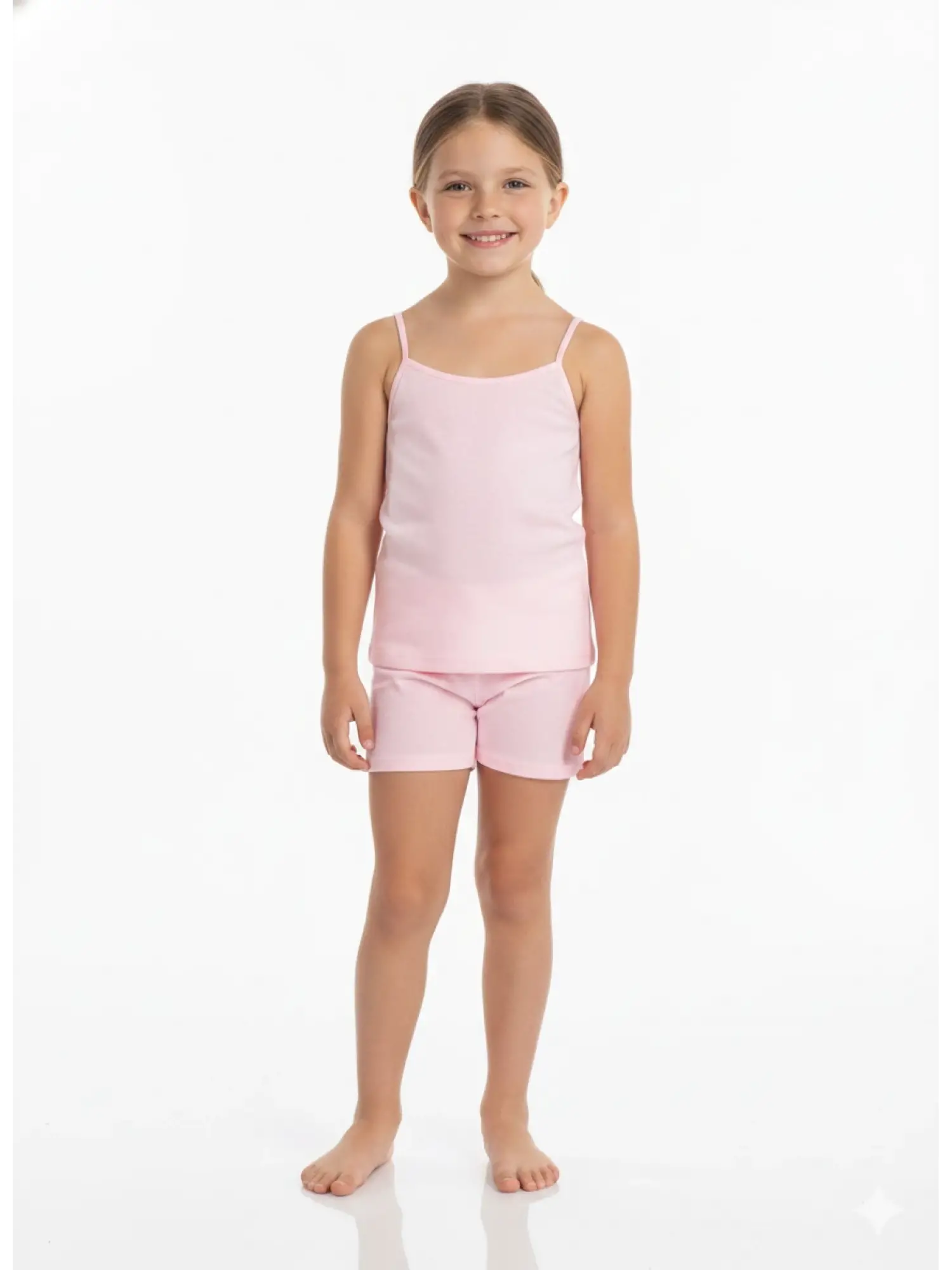 2-9 Yaş Pembe Kız Atlet Boxer Takım