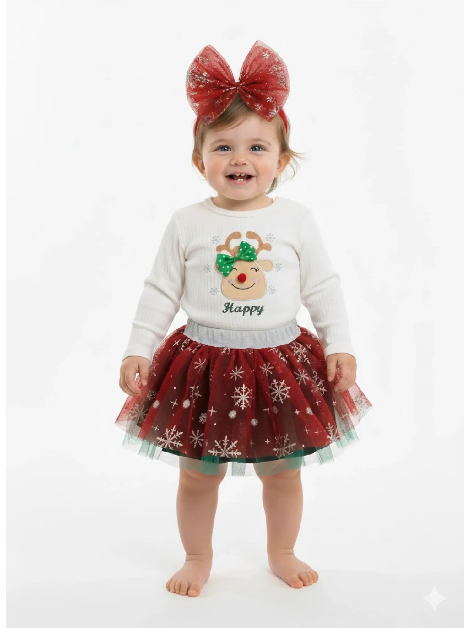 3-12 Ay Geyikli Etekli 3lü Takım