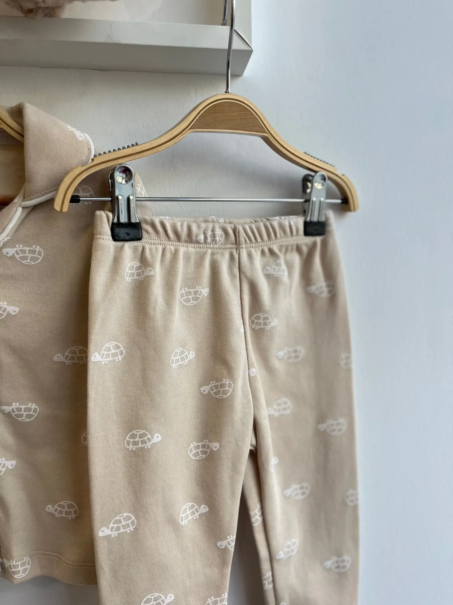 3-12 Ay Krem Kaplumbağalı Pijama Takımı