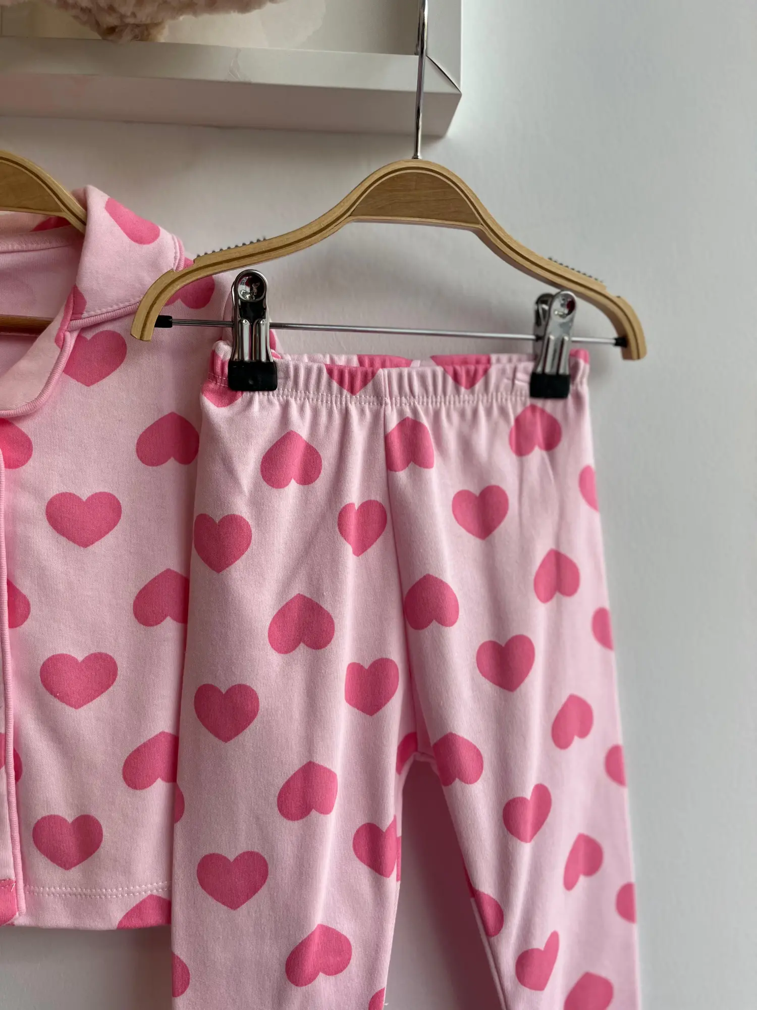 3-12 Ay Pembe Kalpli Pijama Takımı