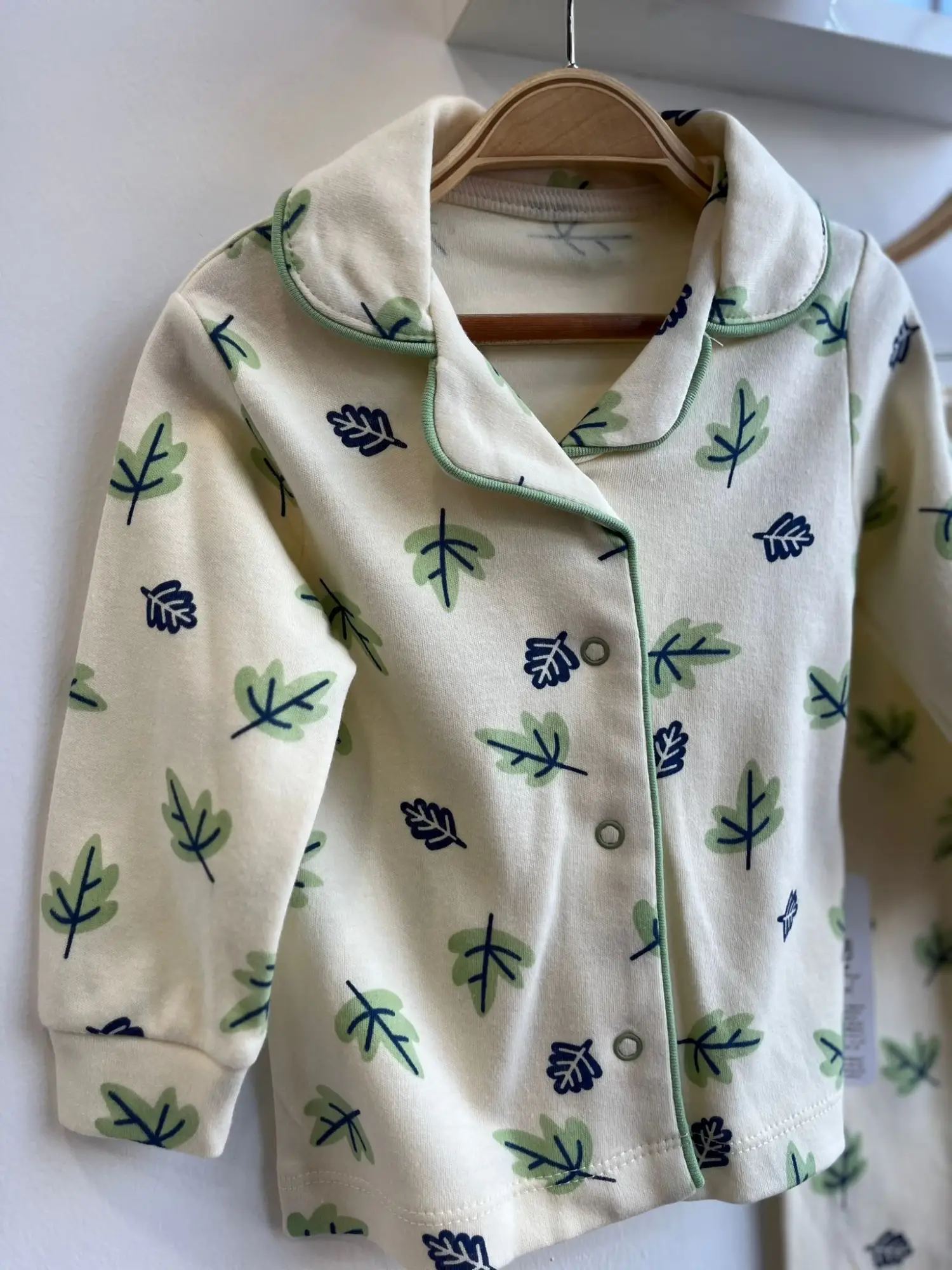 3-12 Ay Unisex Yaprak Desen Pijama Takımı