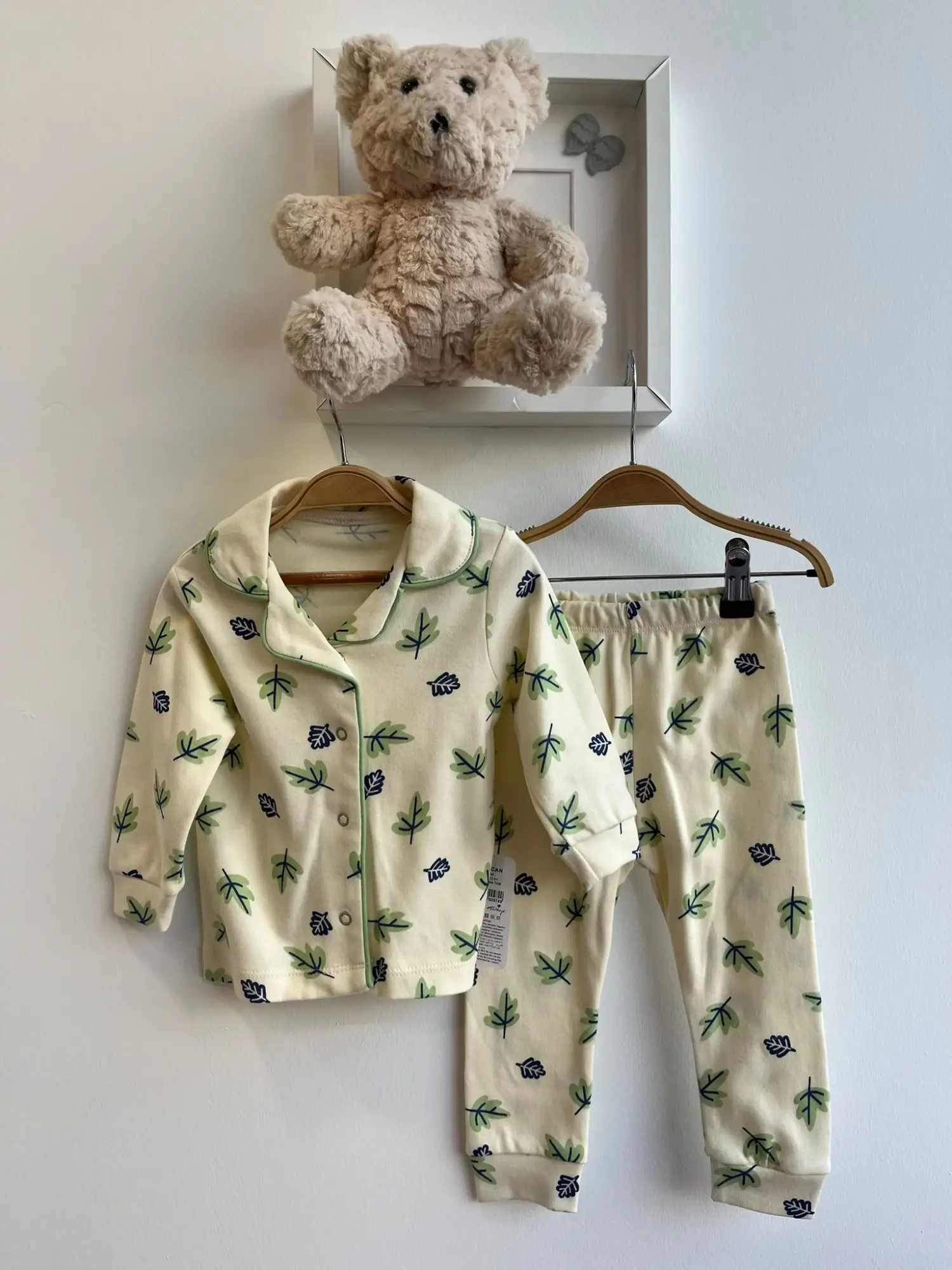 3-12 Ay Unisex Yaprak Desen Pijama Takımı