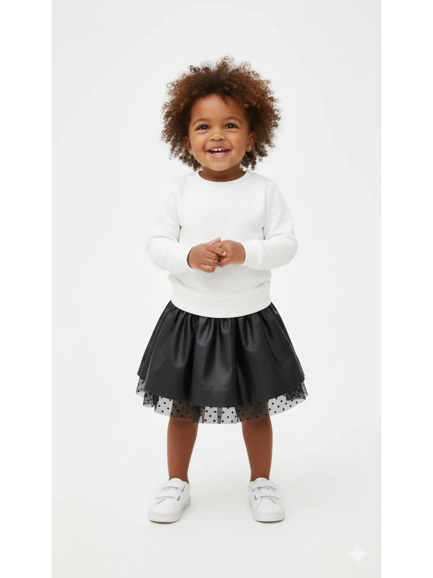 3-7 Yaş Dantelli Deri Etek