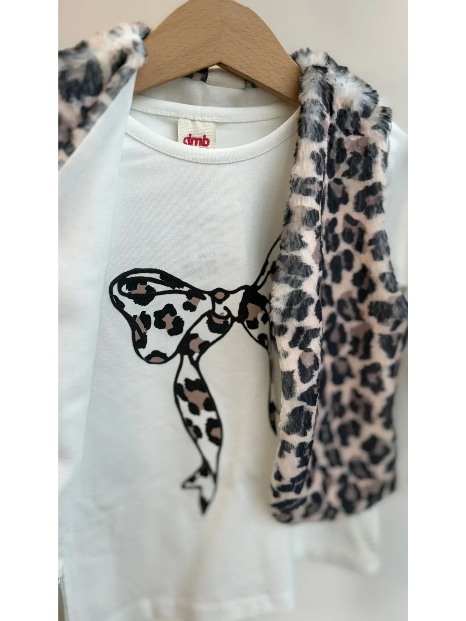 3-8 Yaş Leopar Yelekli Taytlı Takım