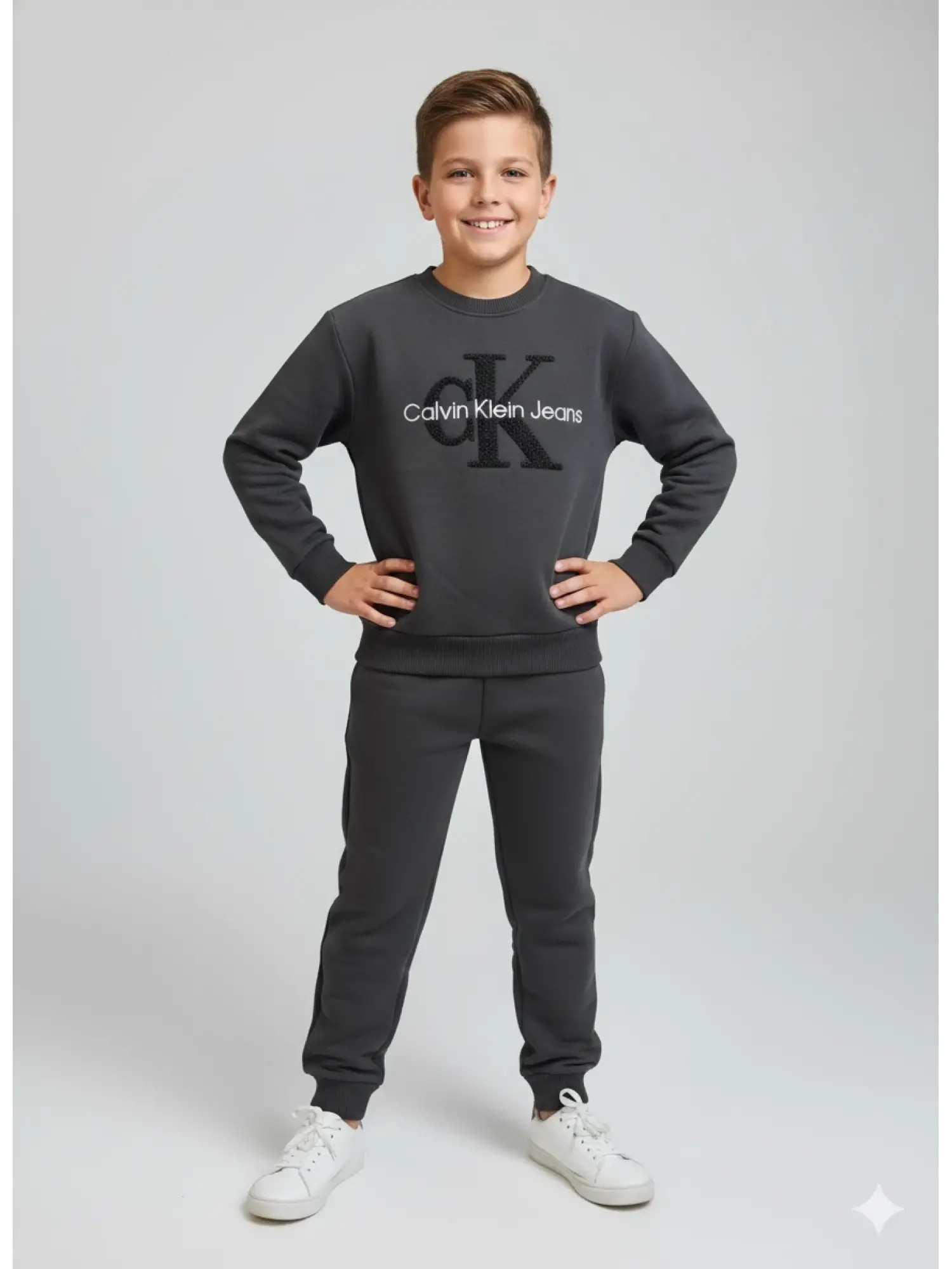 4-12 Yaş Calvin Klein Antrasit Takım