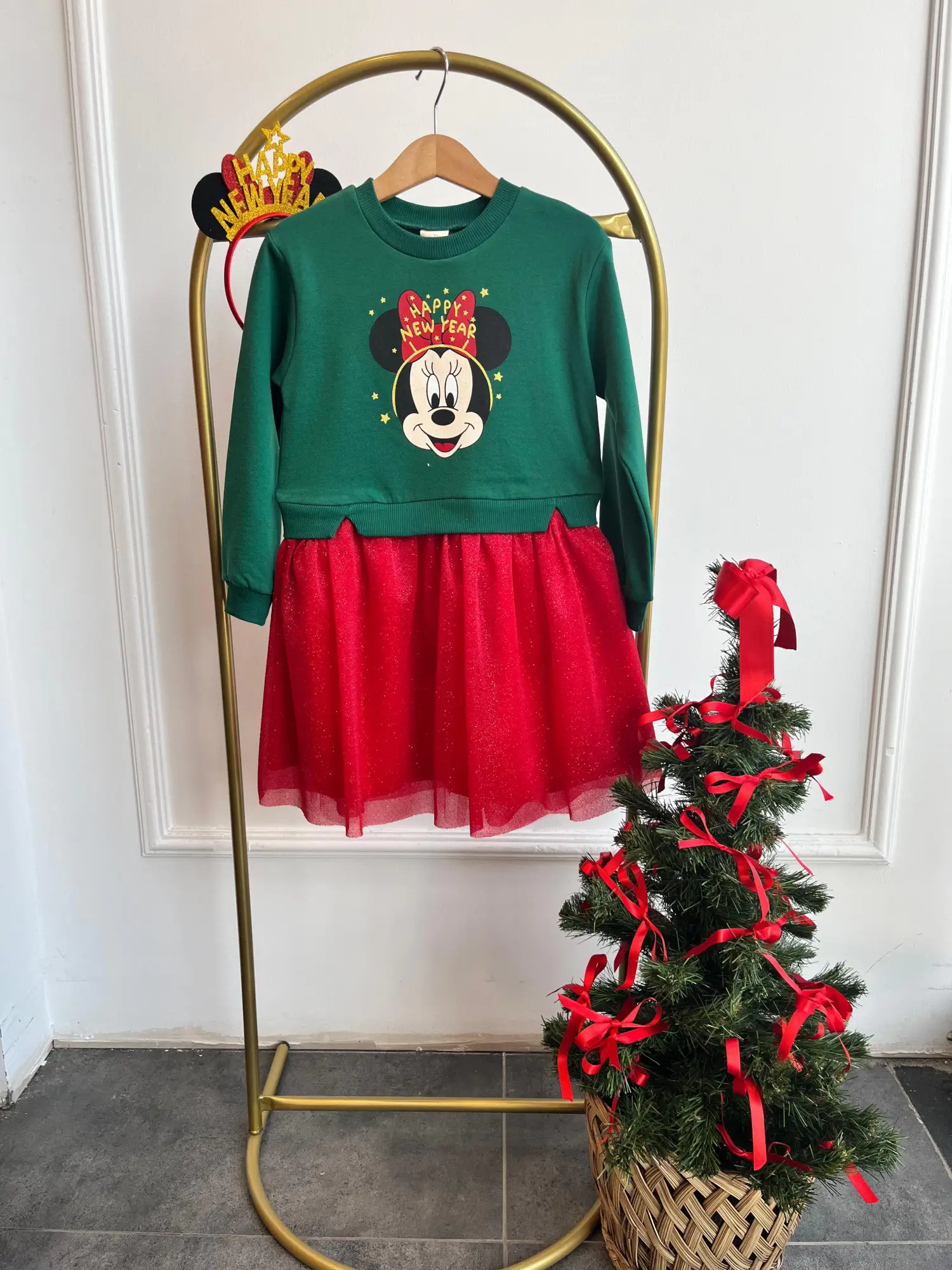 4-7 Yaş Happy New Year Minnie Elbise