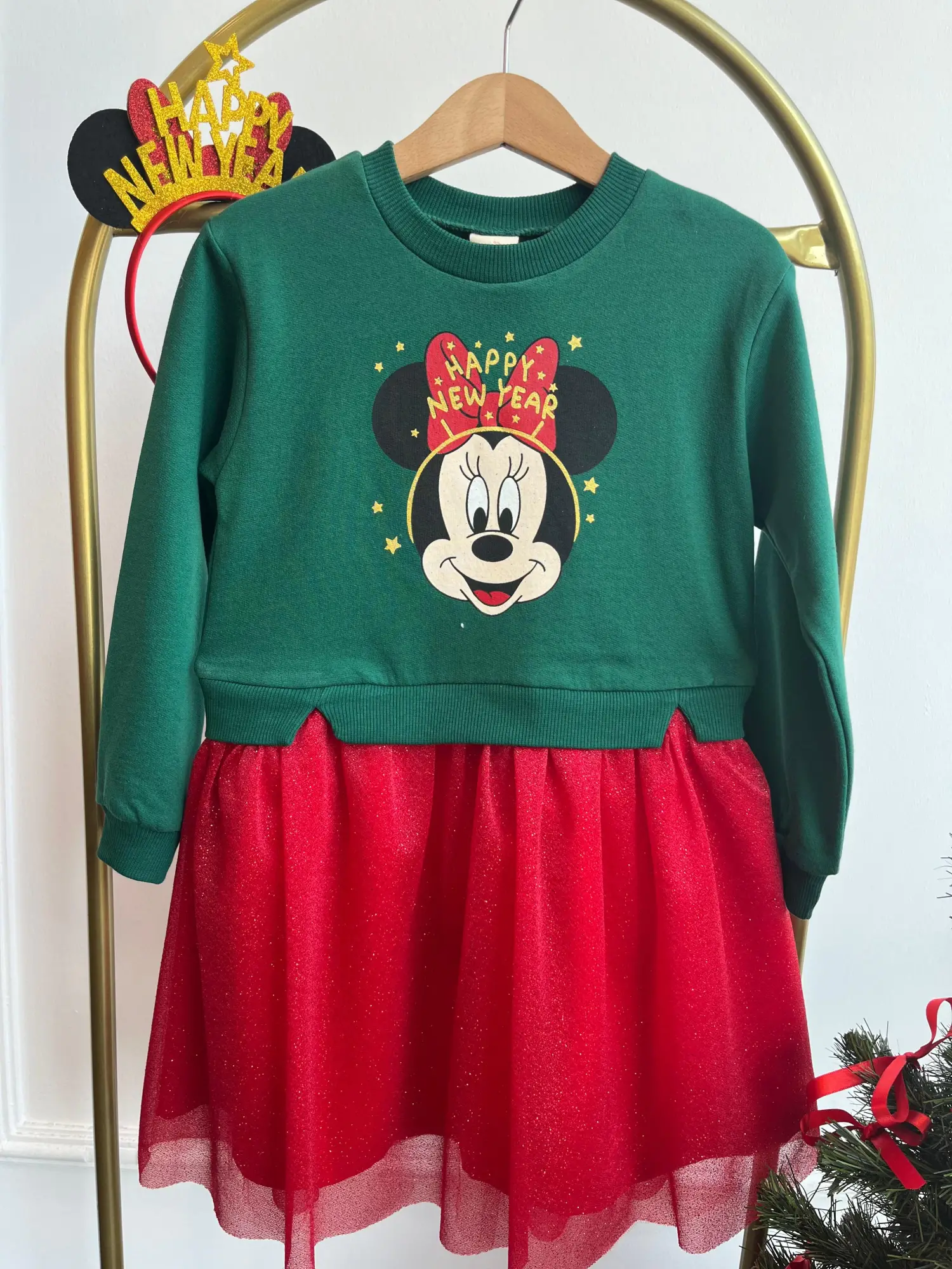 4-7 Yaş Happy New Year Minnie Elbise