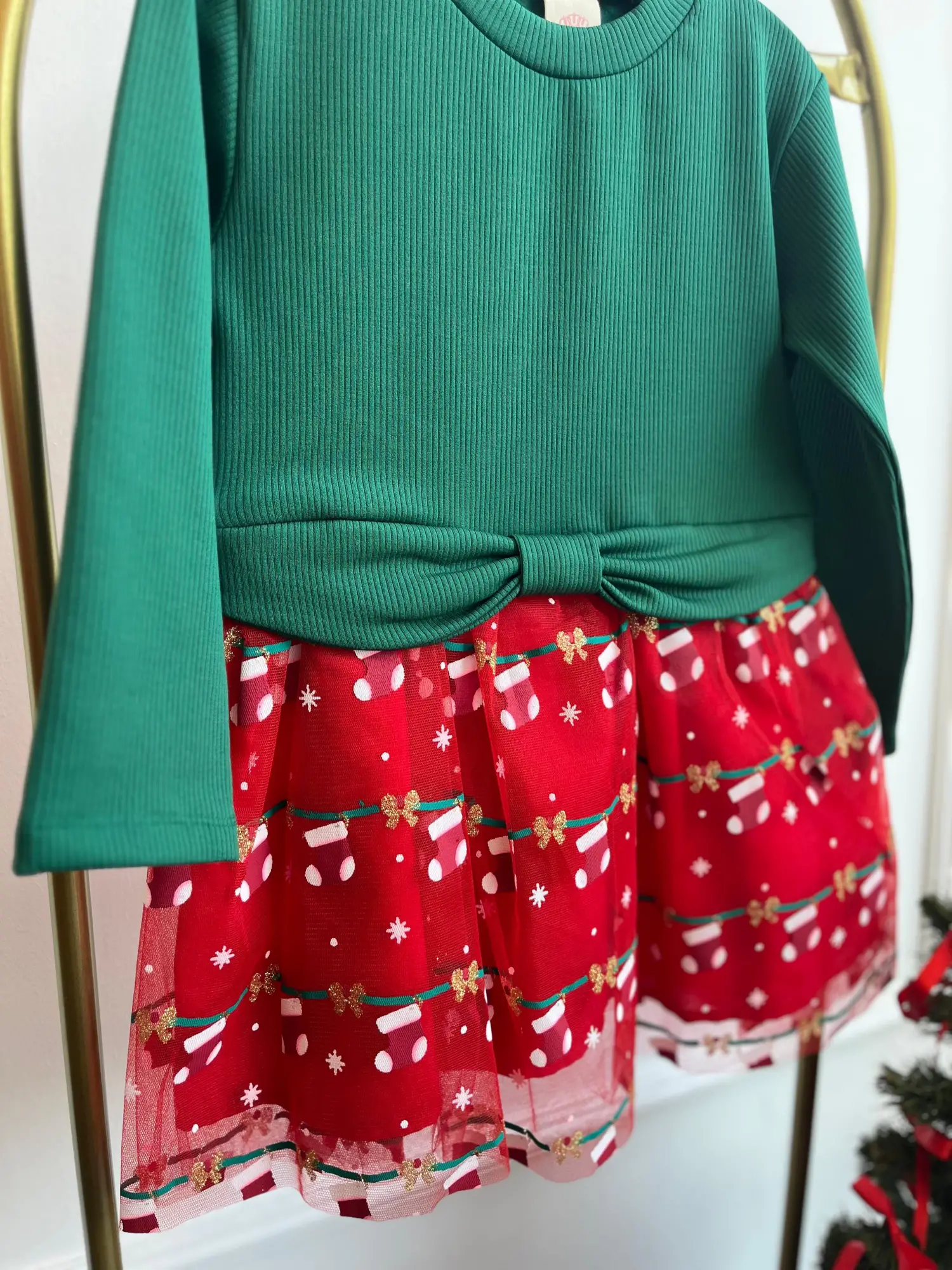 4-7 Yaş Yılbaşı Fiyonk Detay Elbise