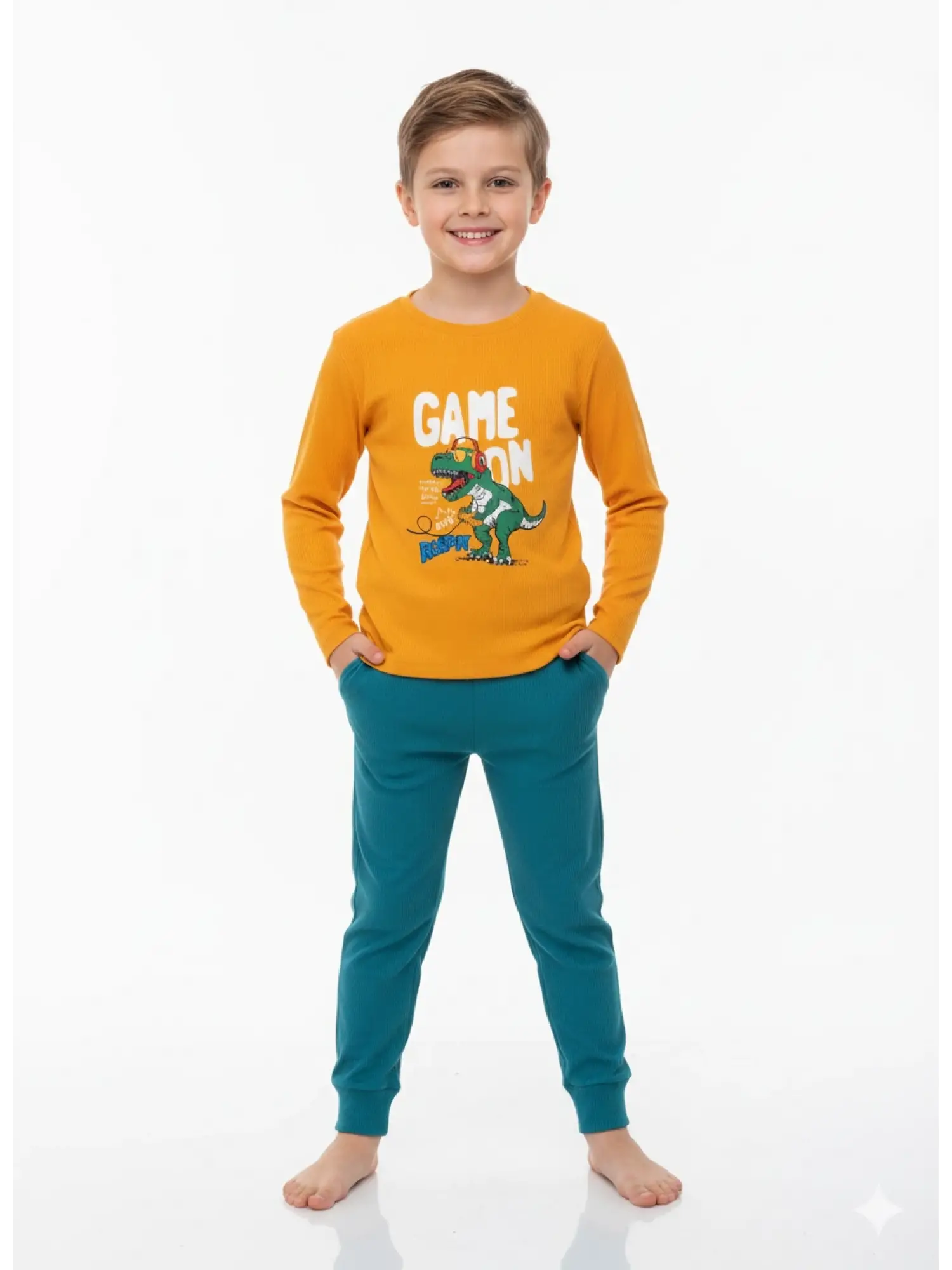 5-13 Yaş Dinazorlu Pijama Takımı