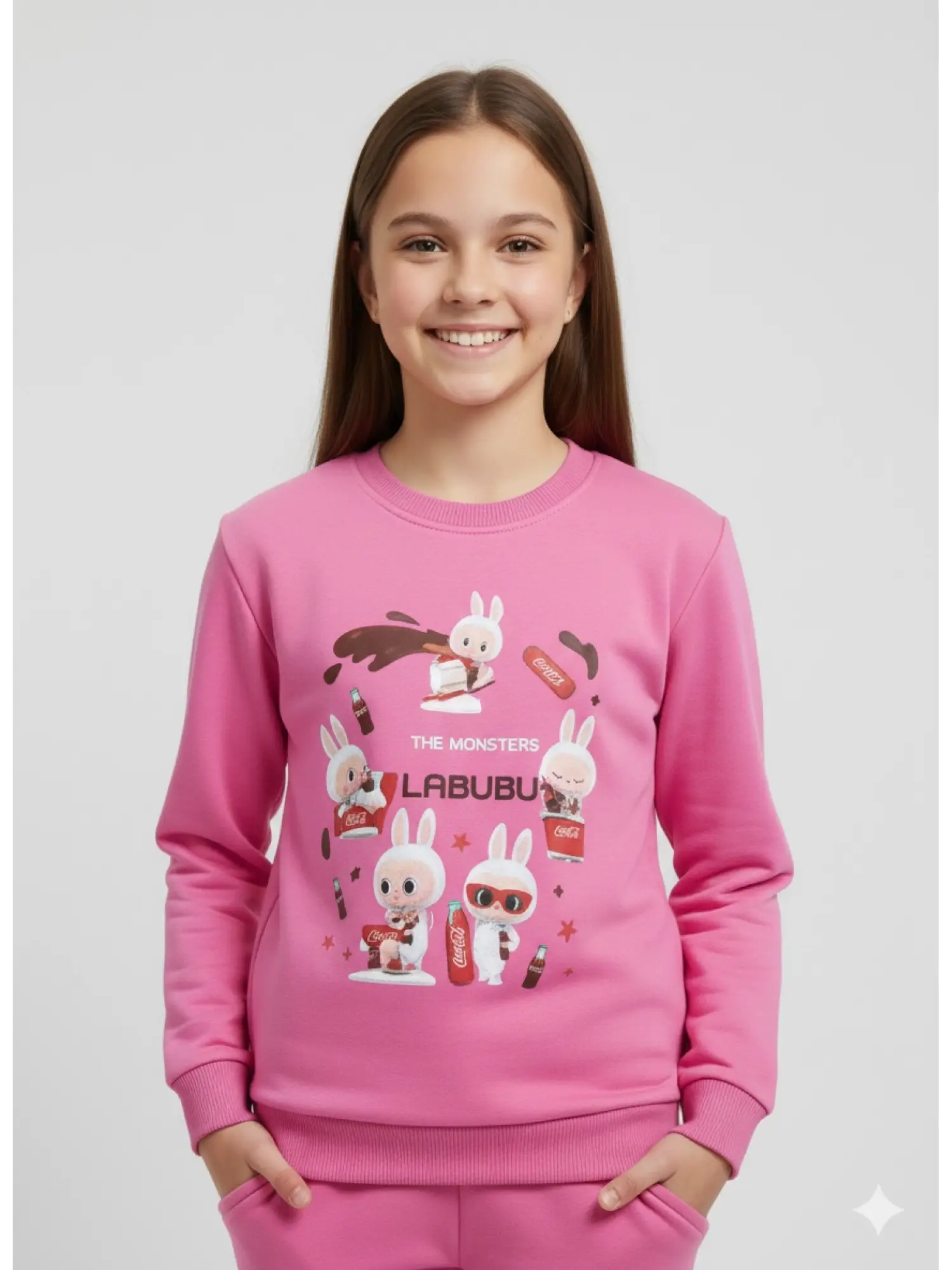 5-14 Yaş Coca Cola Labubu Sweatshirt
