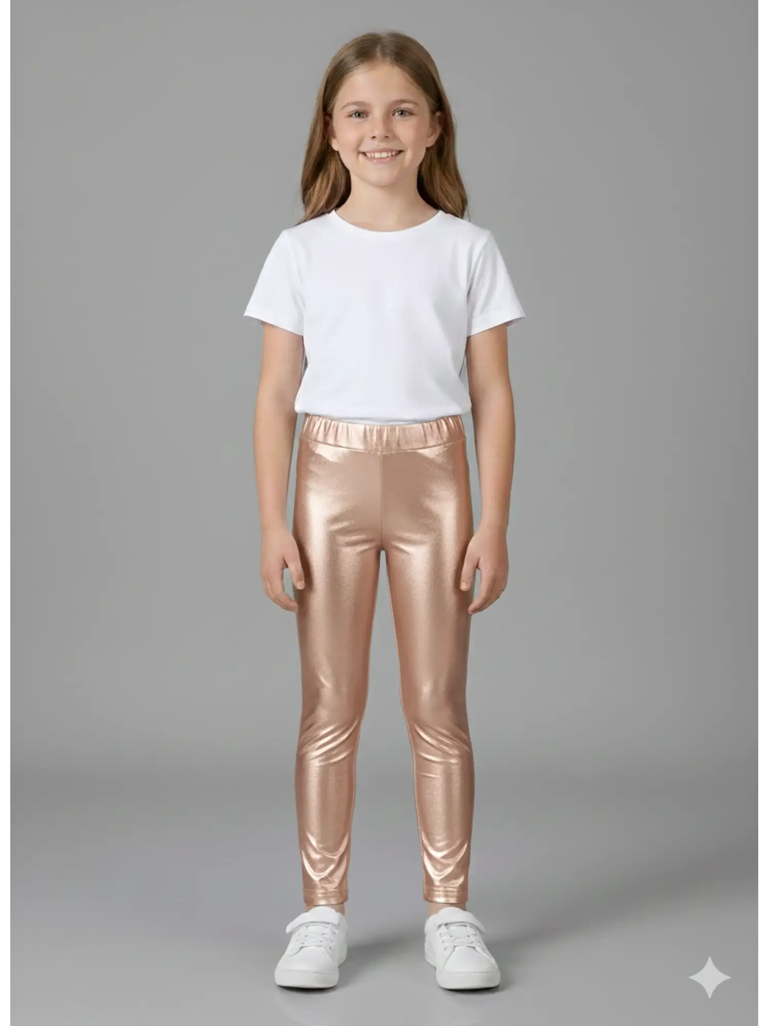 5-14 Yaş Gold Şardonlu Deri Tayt