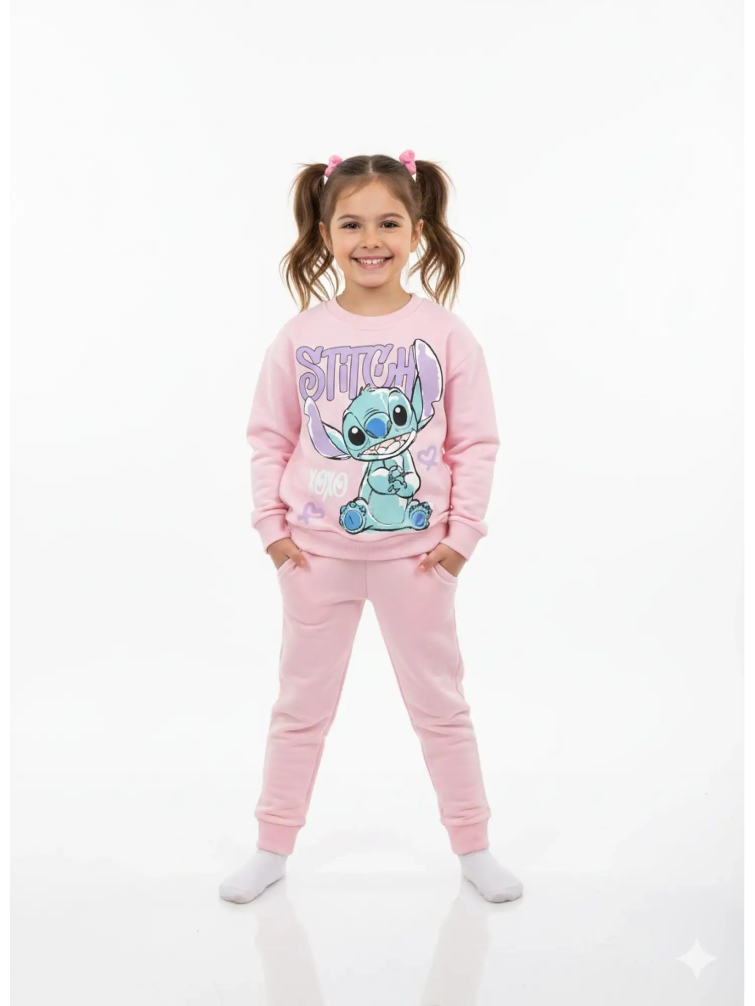 5-14 Yaş Pembe Stitch Sweat