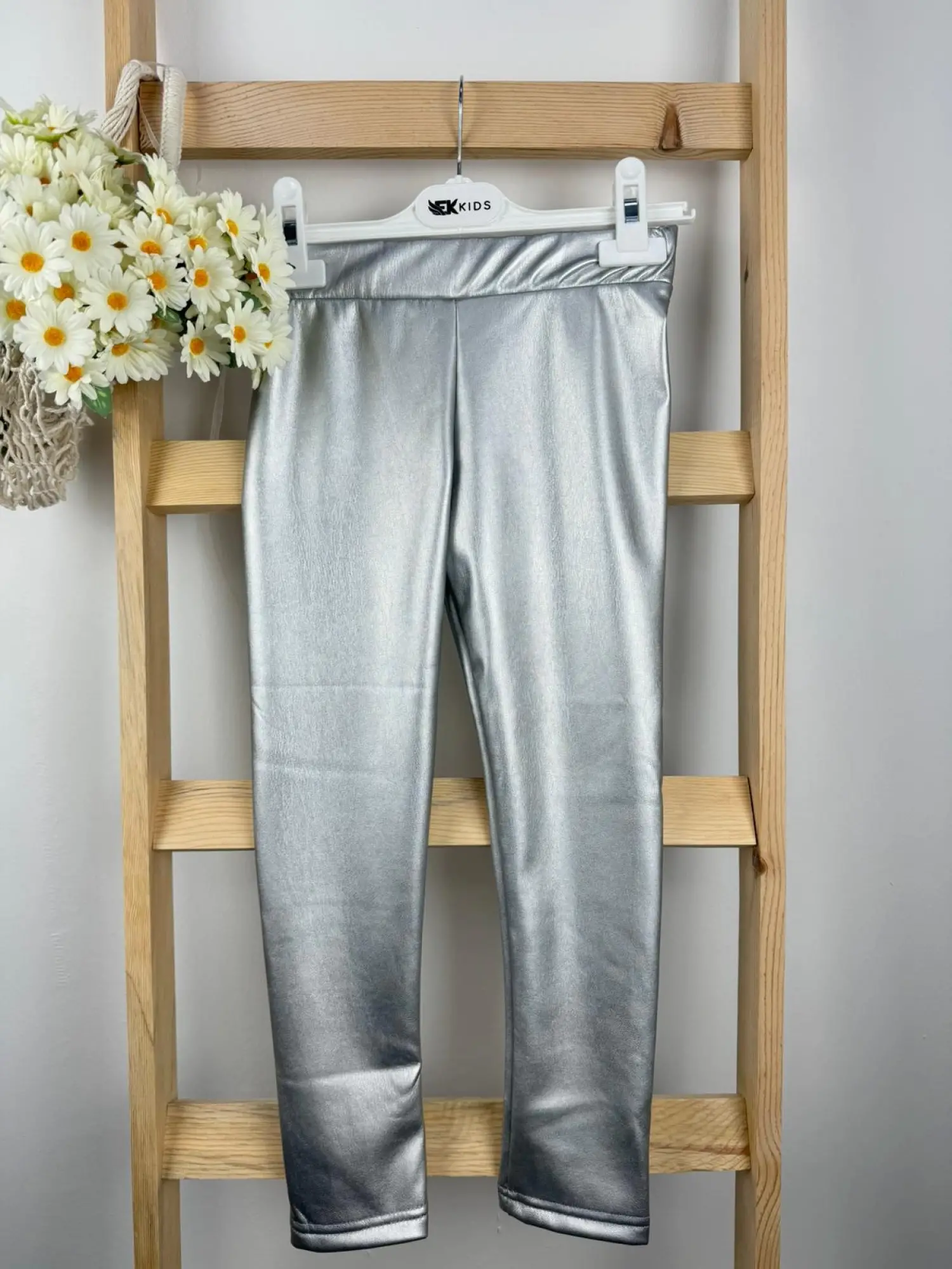 5-14 Yaş Silver Şardonlu Deri Tayt