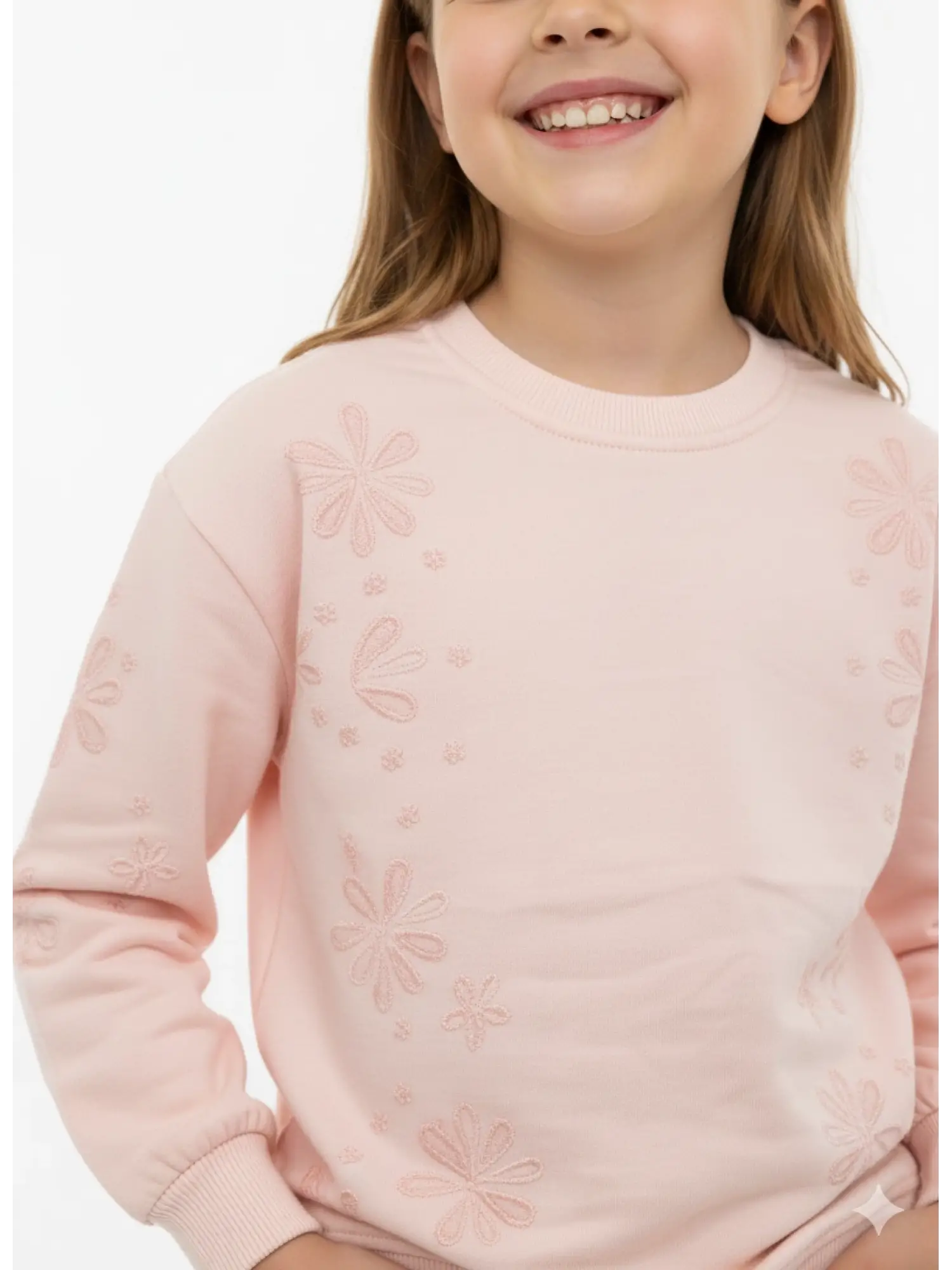 6-10 Yaş Pembe İşlemeli Sweat