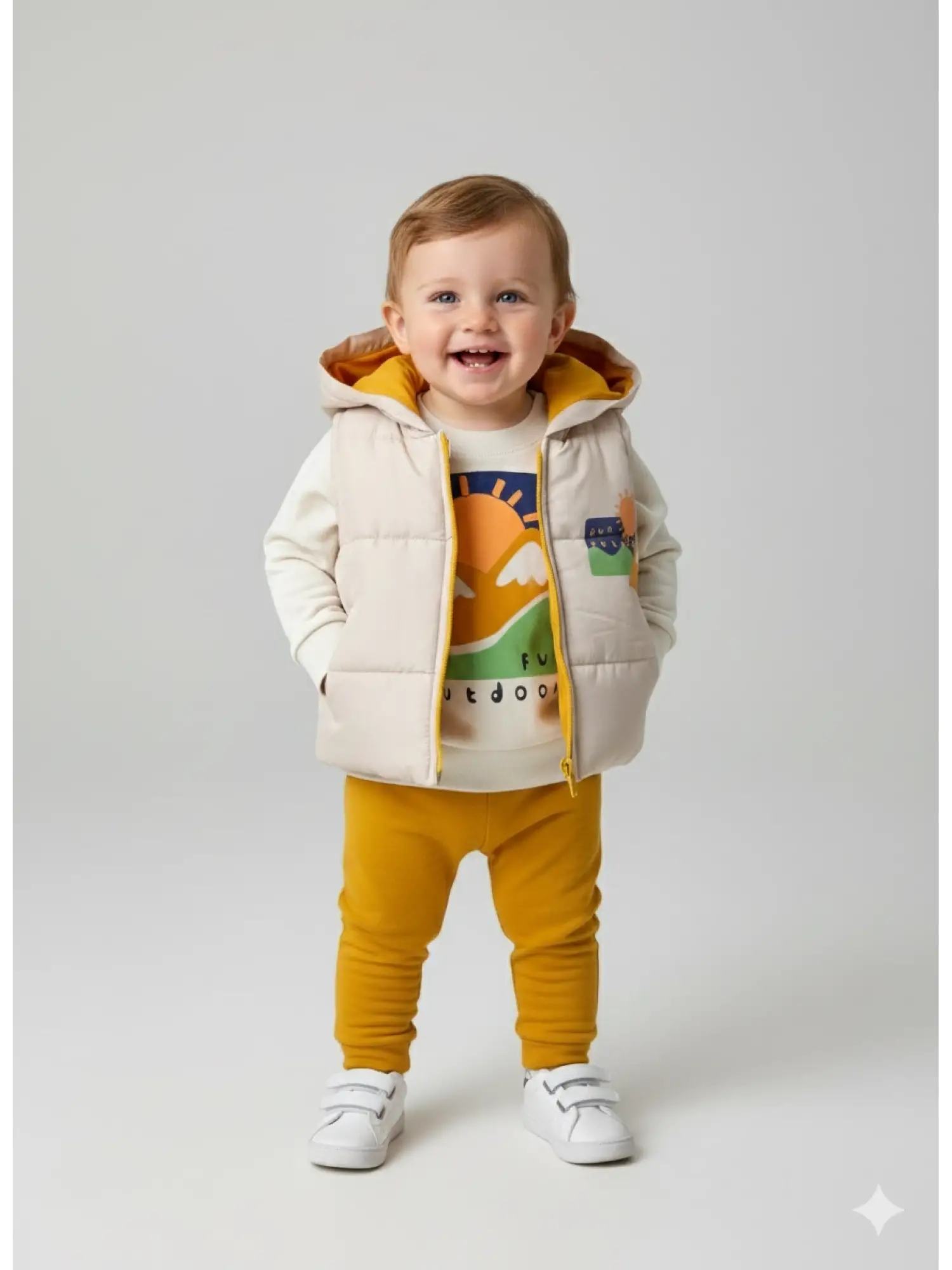 6-18 Ay Sarı Yelekli 3lü Takım