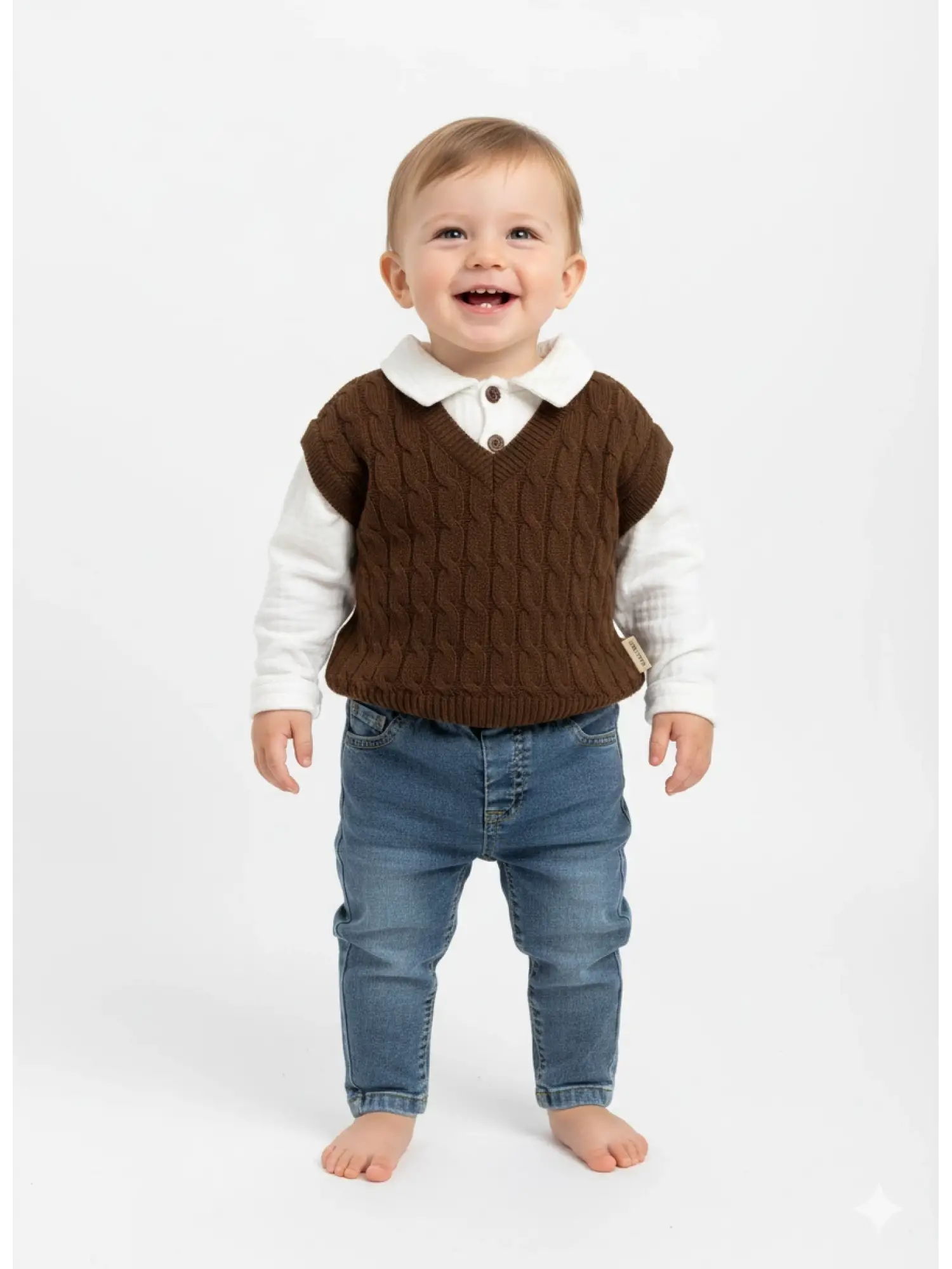 6-24 Ay Gömlekli Triko Süveterli Takım