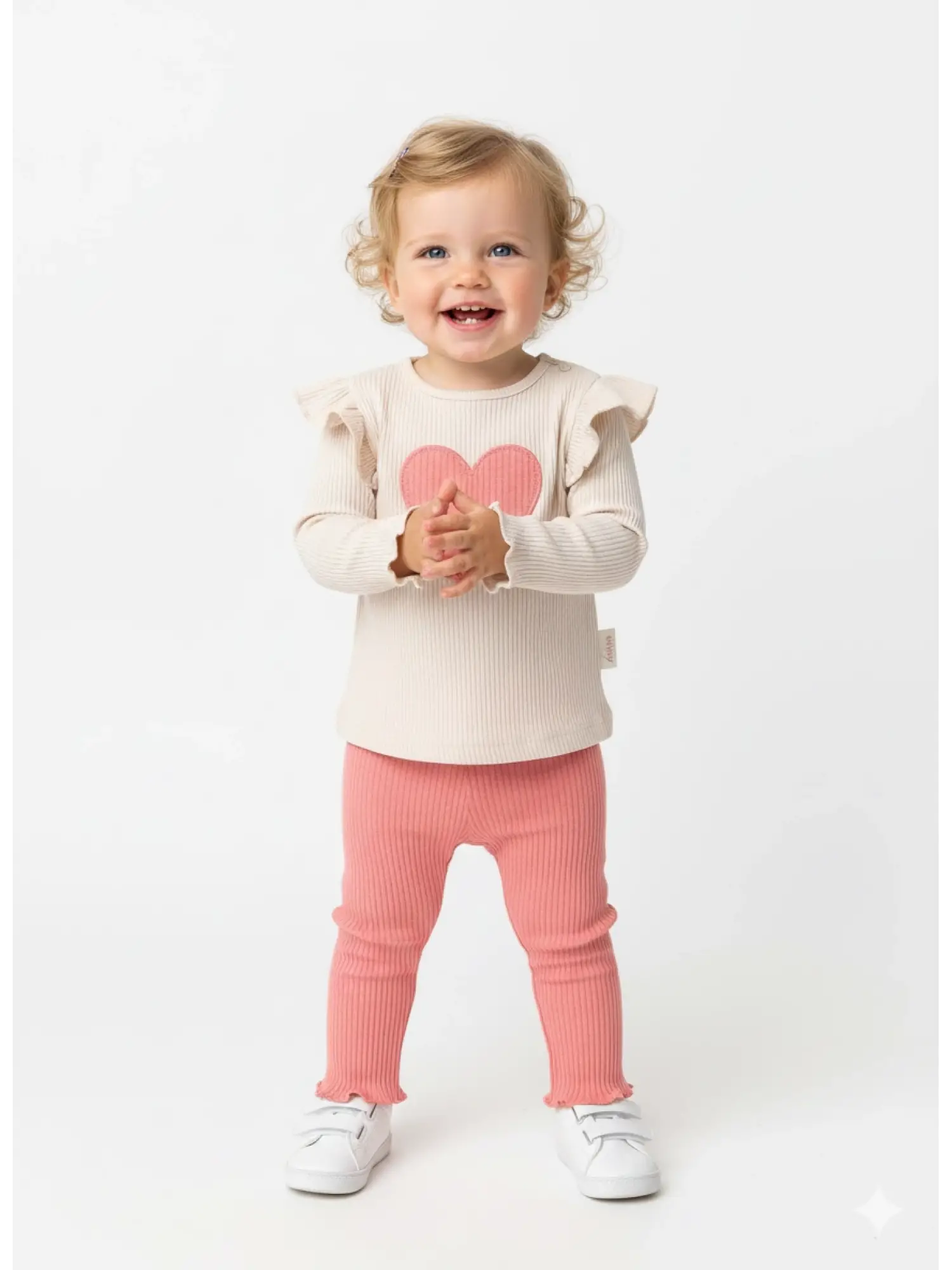 6-24 Ay Omuz Fırfırlı Kalpli Takım