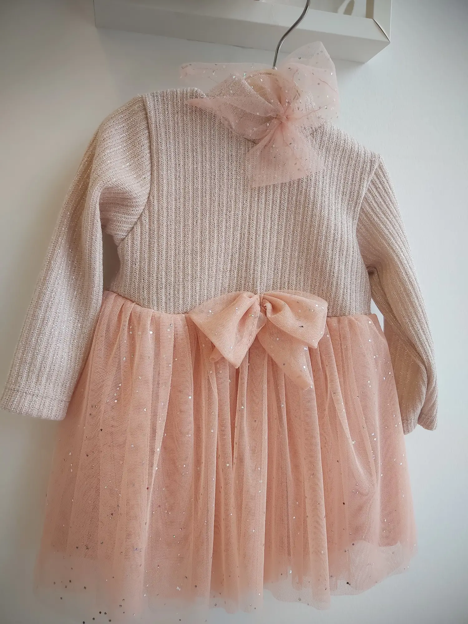 6-24 Ay Simli Tütülü Triko Elbise