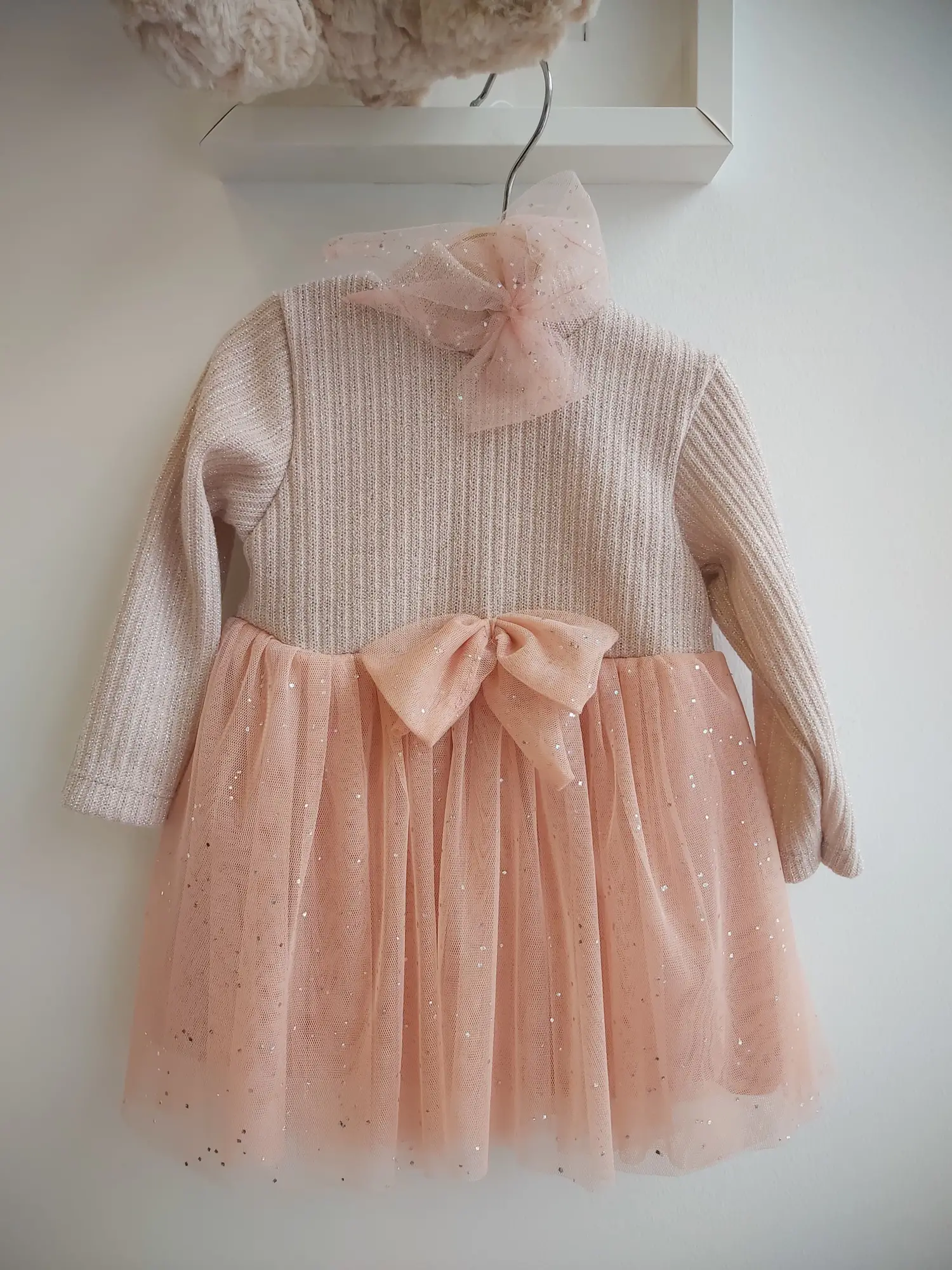 6-24 Ay Simli Tütülü Triko Elbise