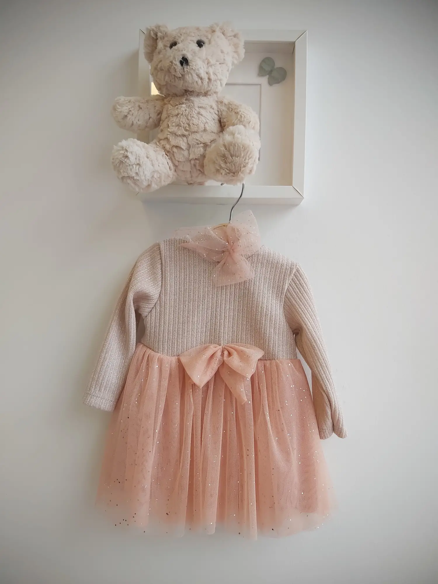 6-24 Ay Simli Tütülü Triko Elbise