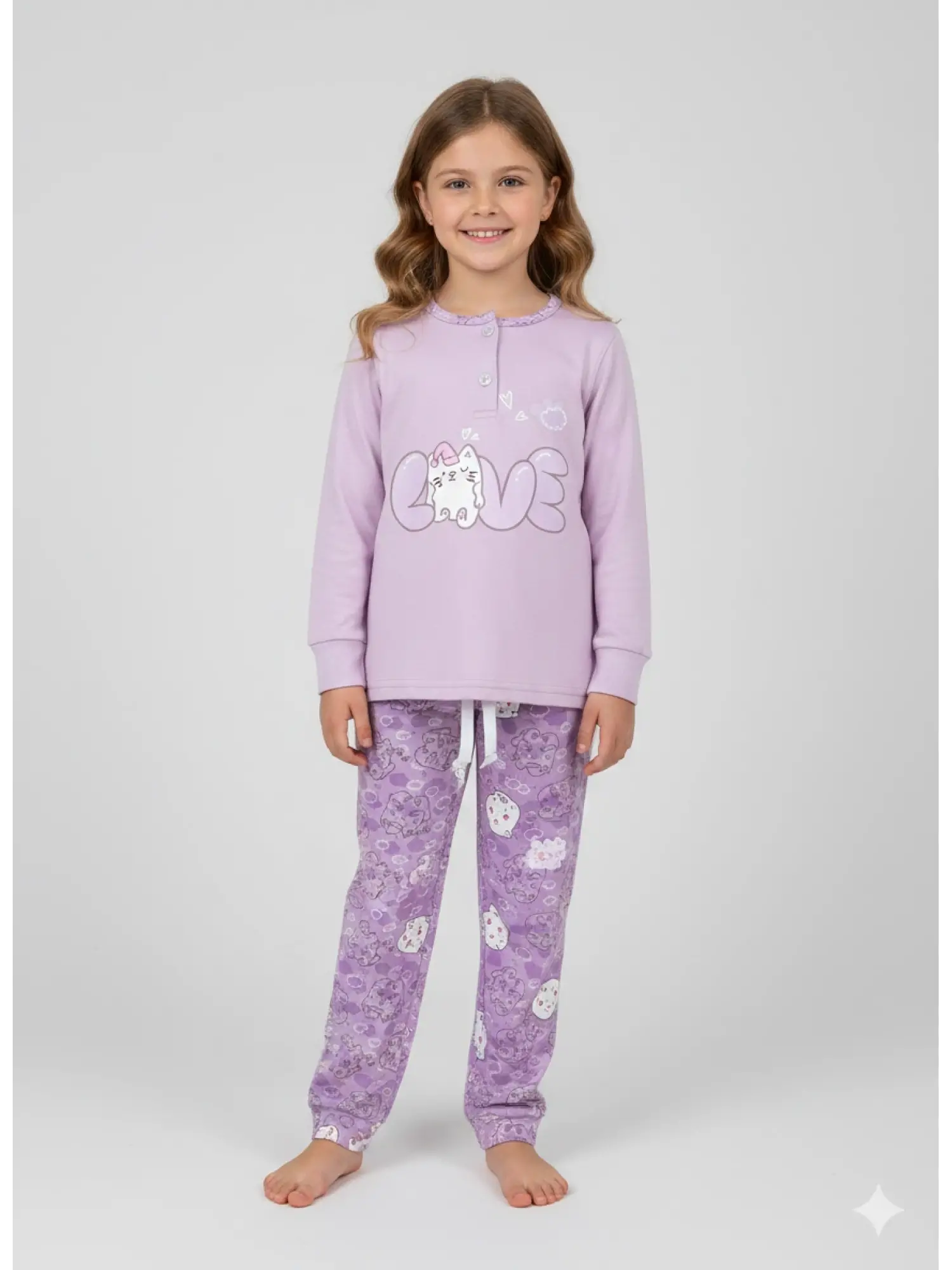 6-11 Yaş Pembe Love Pijama Takımı