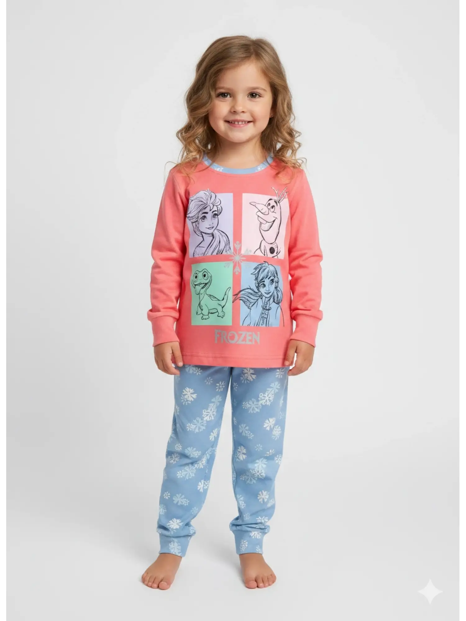 2-6 Yaş Pembe Frozen Pijama Takımı