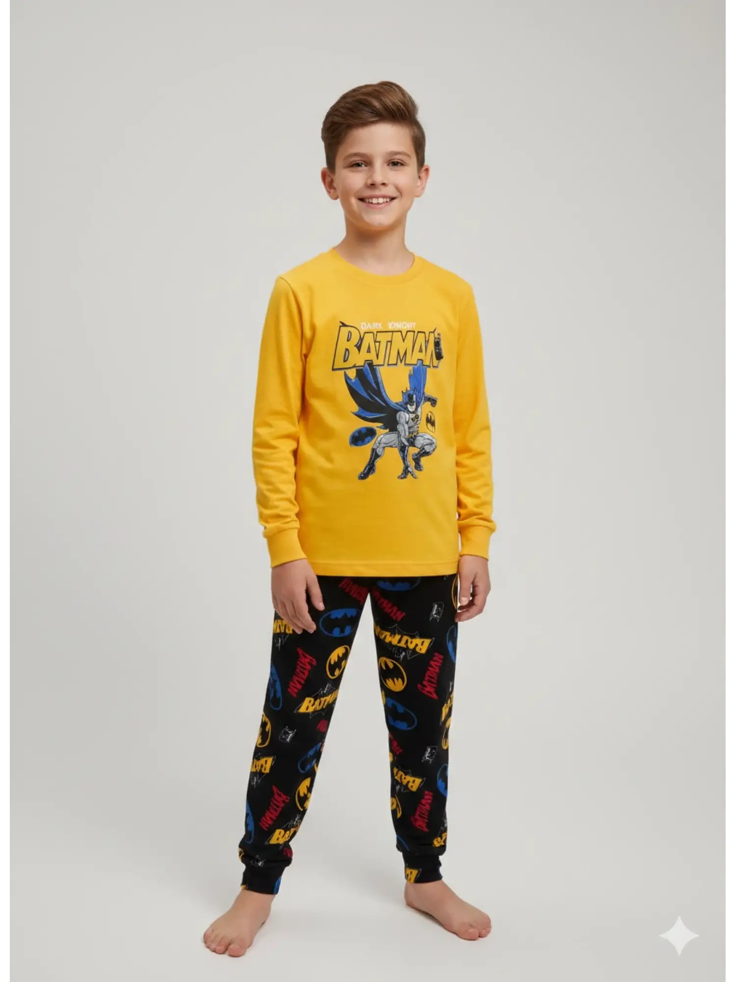 6-11 Yaş Sarı Batman Pijama Takımı