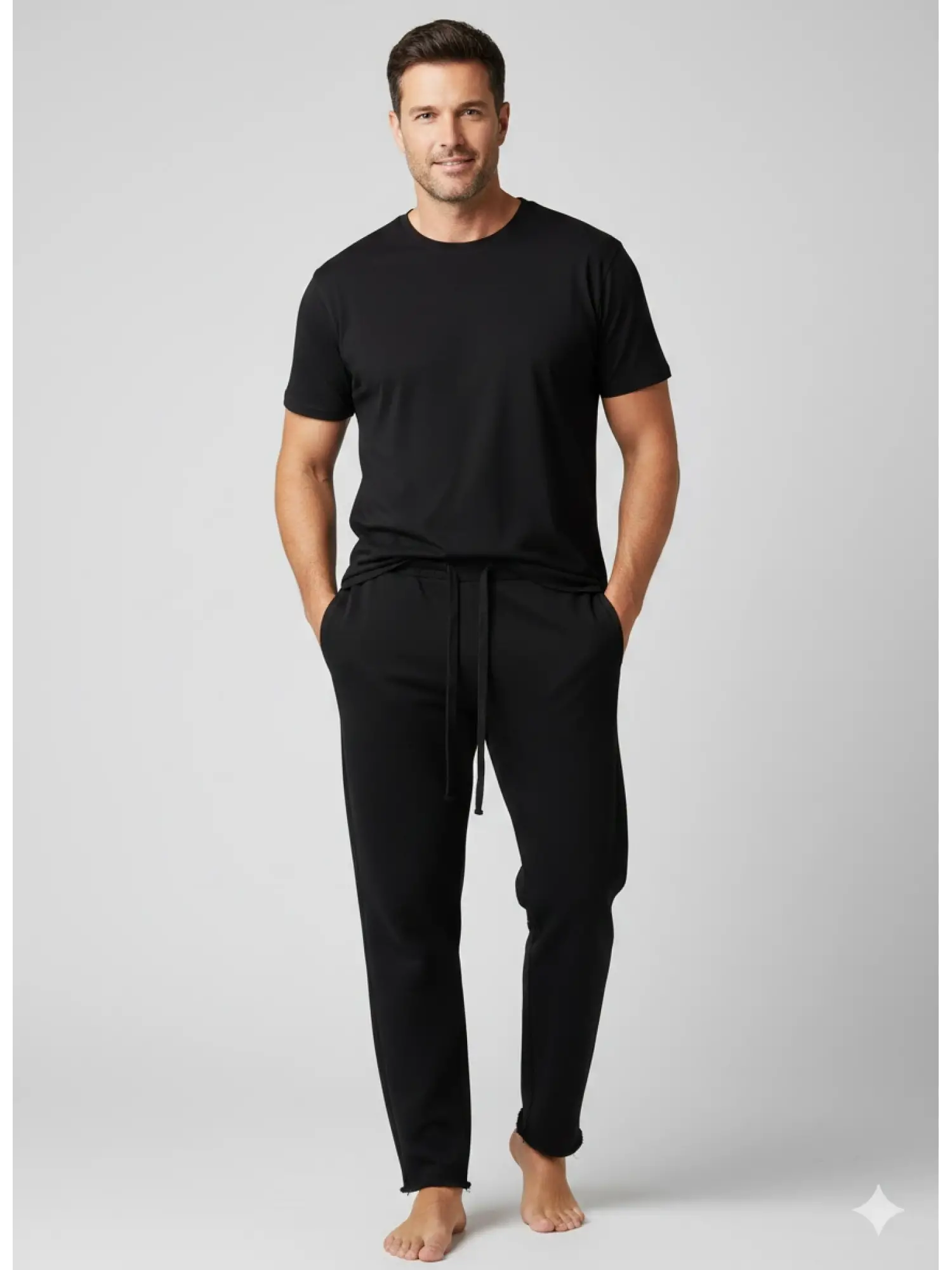 Garson Boy Siyah Kesik Paça Eşofman Altı