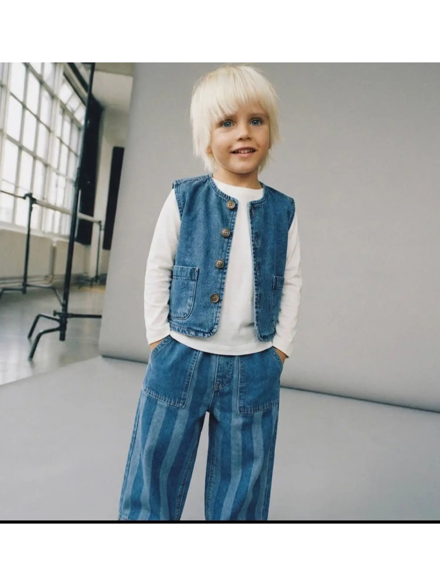 2-7 Yaş Çizgili Kot Pantolon