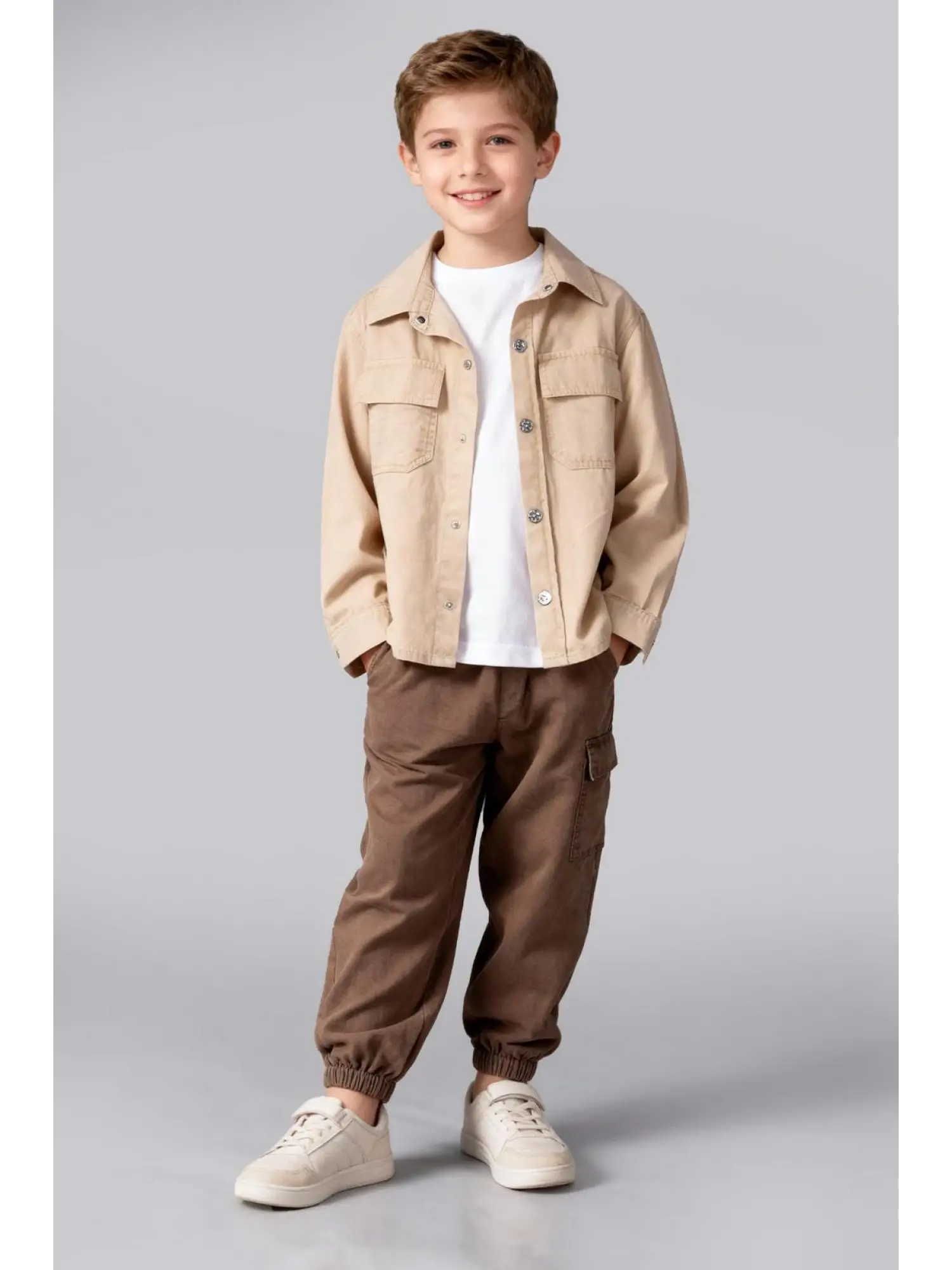 7-11 Yaş Kahve Krem 3lü Takım