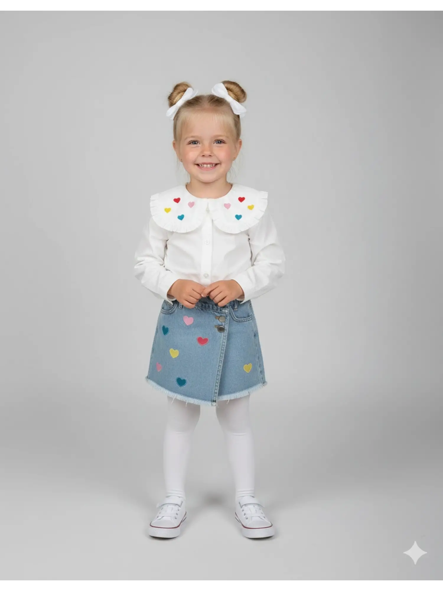 3-10 Yaş Gömlek Kot Etek Takım