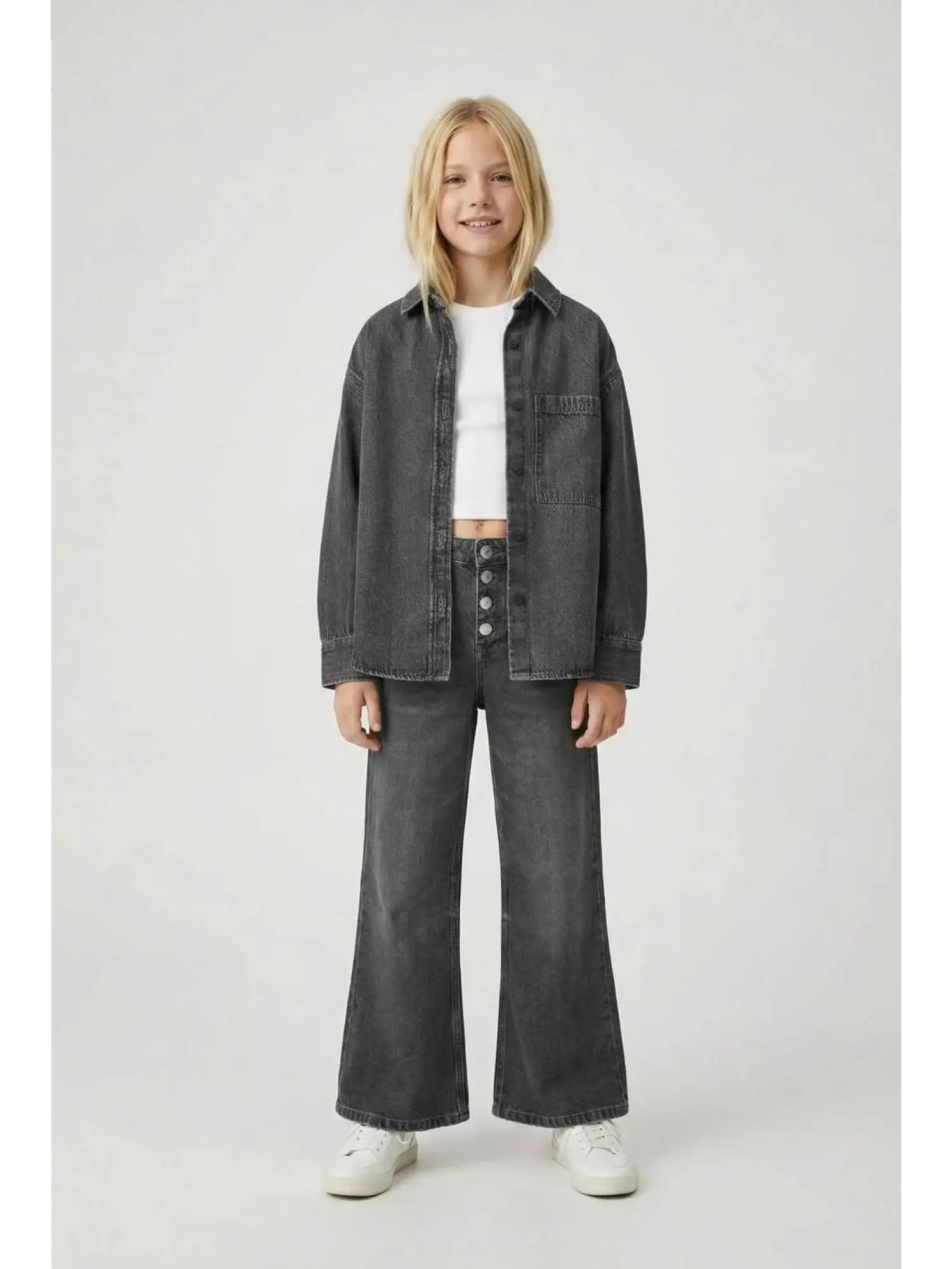 7-14 Yaş Füme Kot Gömlek Pantolon Takım