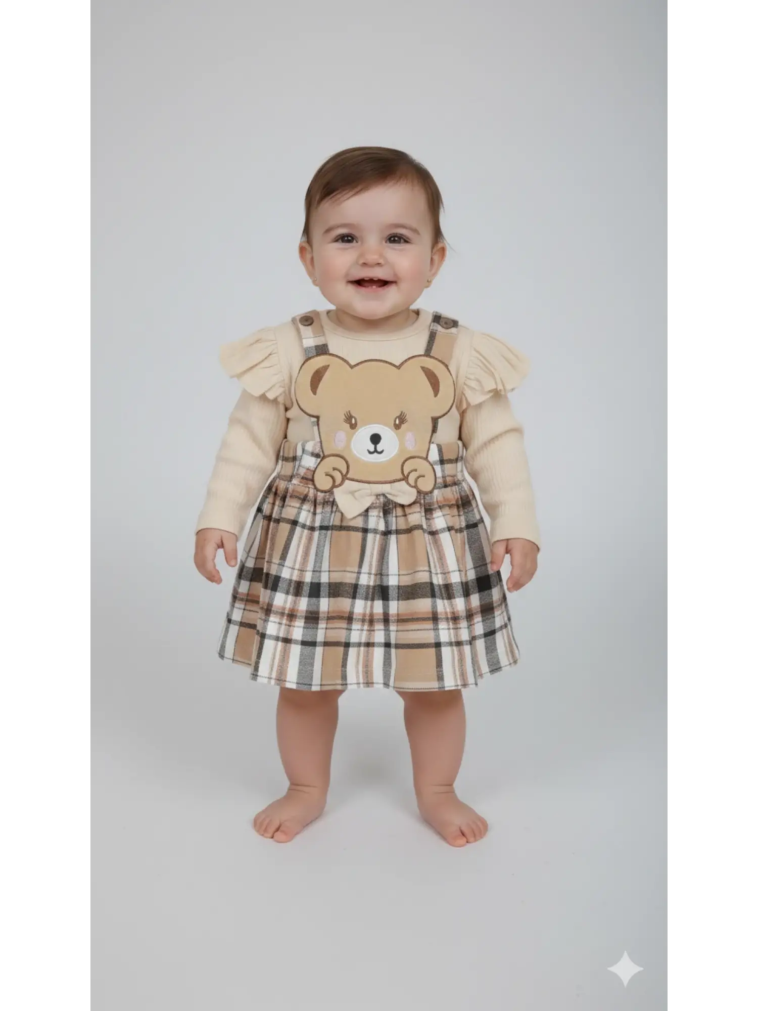 3-18 Ay Ayıcıklı Badili Salopet Elbise