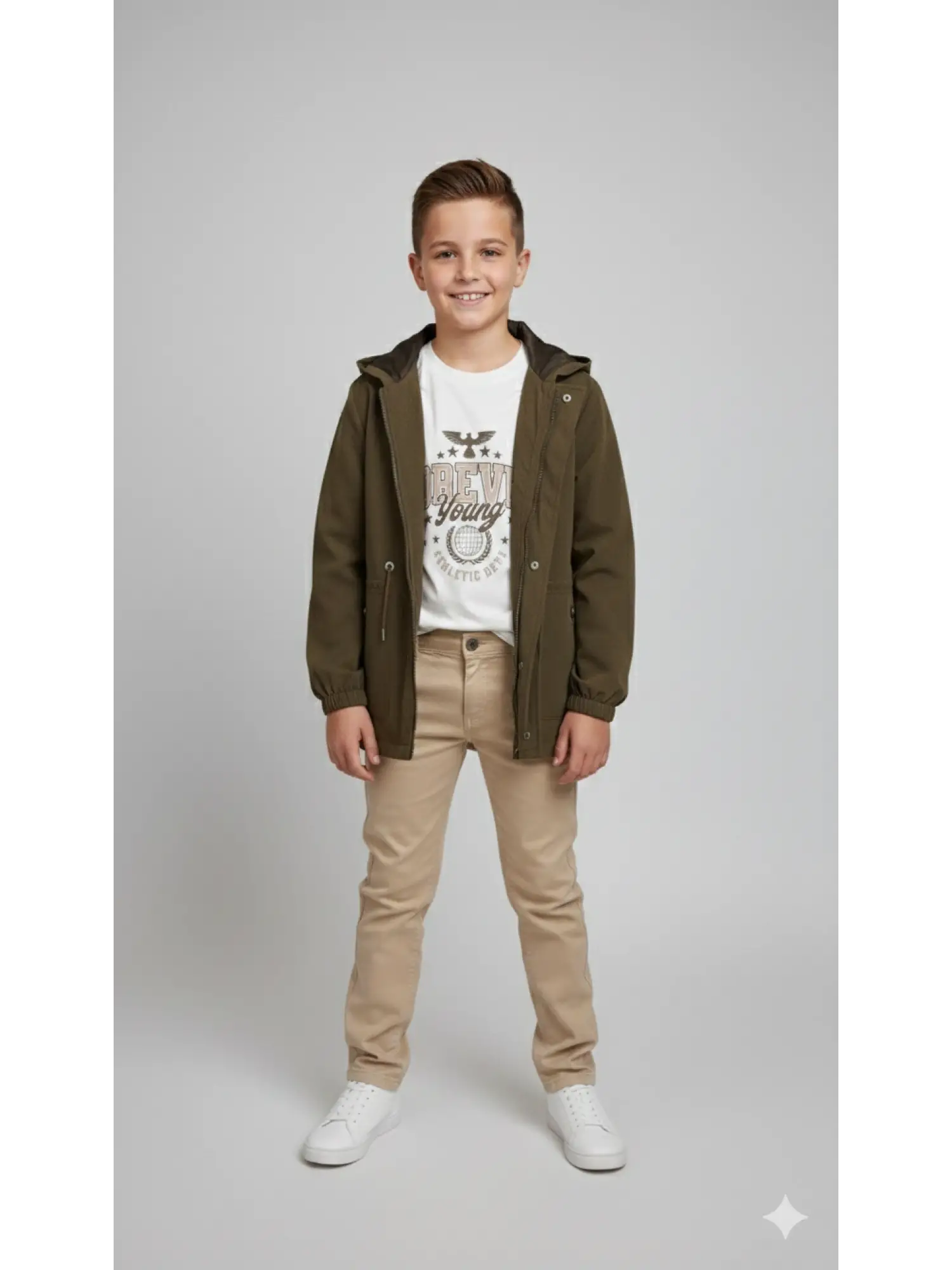 10-14 Yaş Haki Yağmurluk 3lü Takım