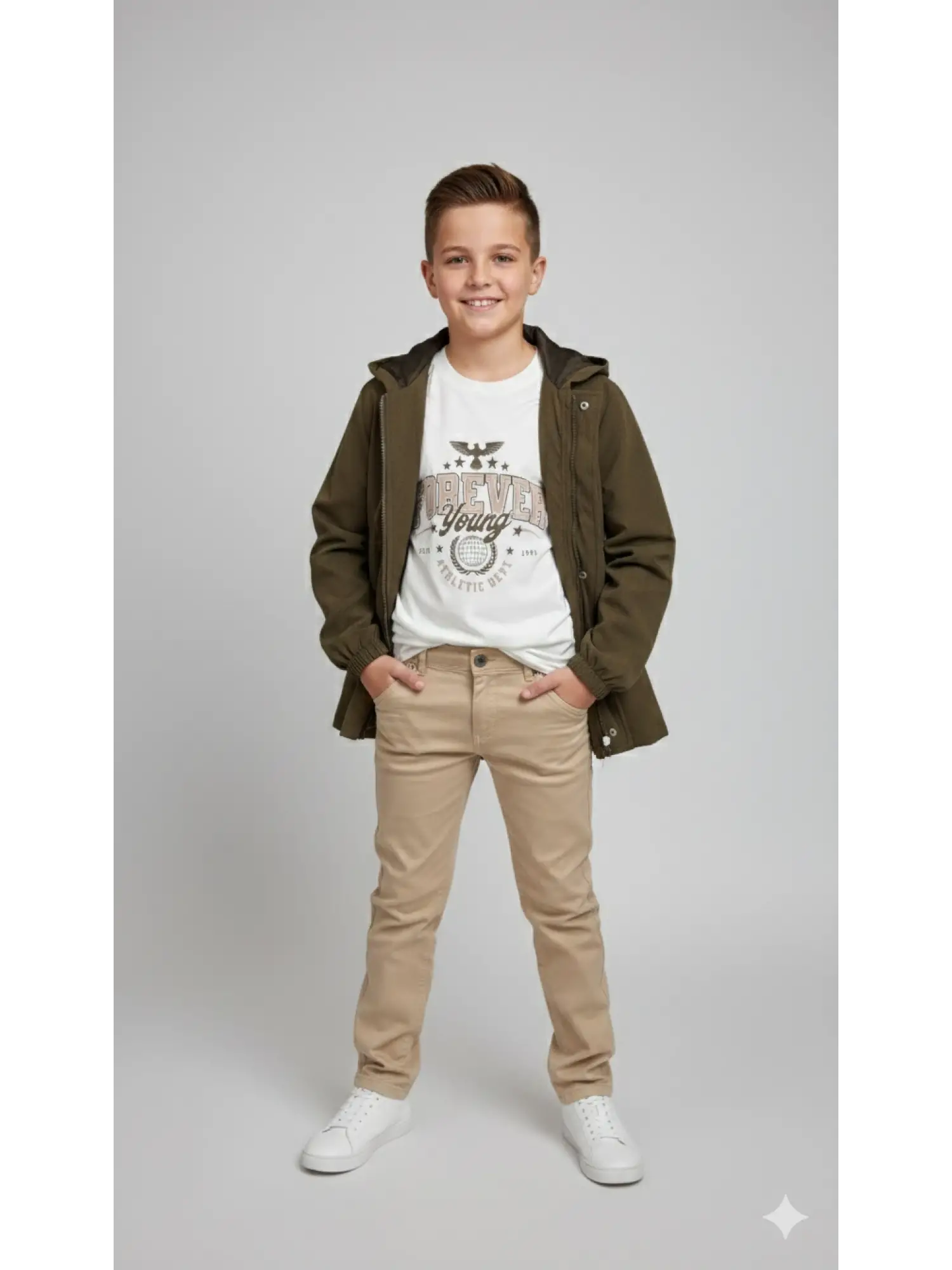 10-14 Yaş Haki Yağmurluk 3lü Takım